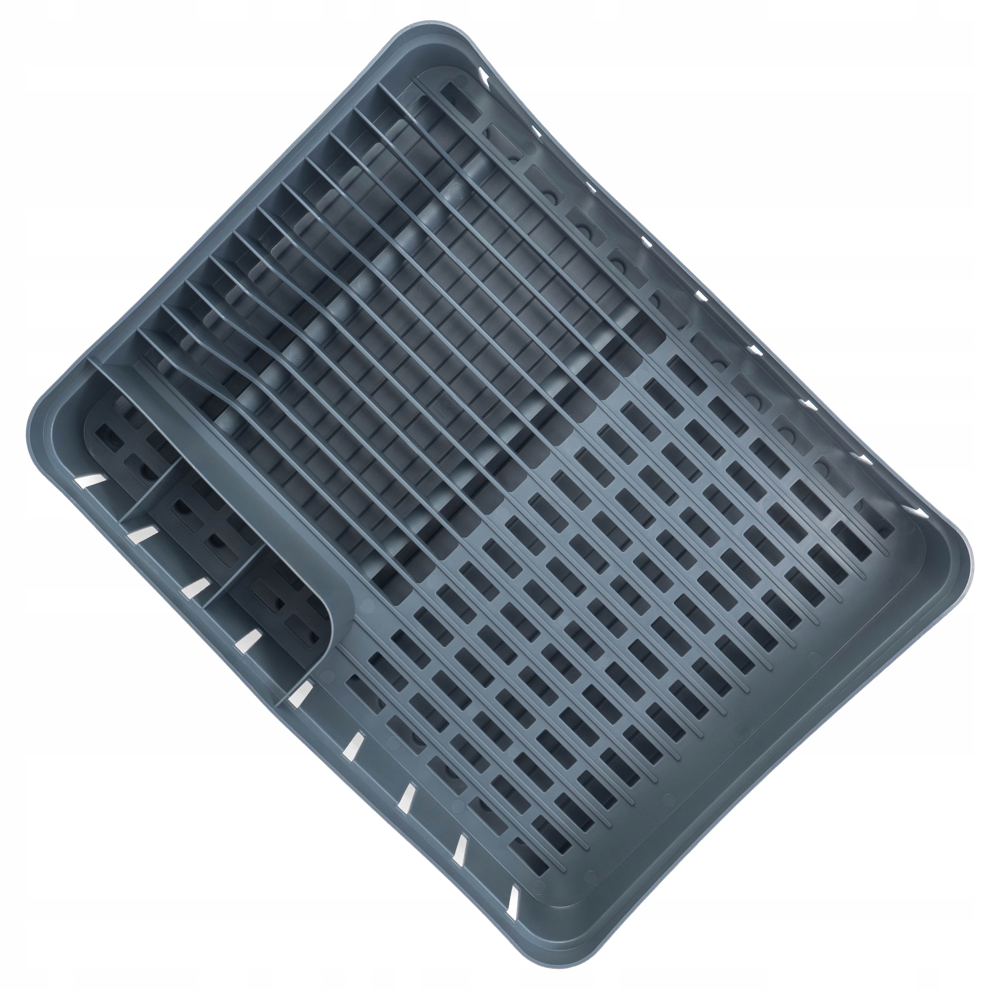 SUSZARKA DO NACZYŃ JEDNOPOZIOMOWA Z OCIEKACZEM SZTUĆCE CIEMNY POPIEL Typ do zlewu jednopoziomowa