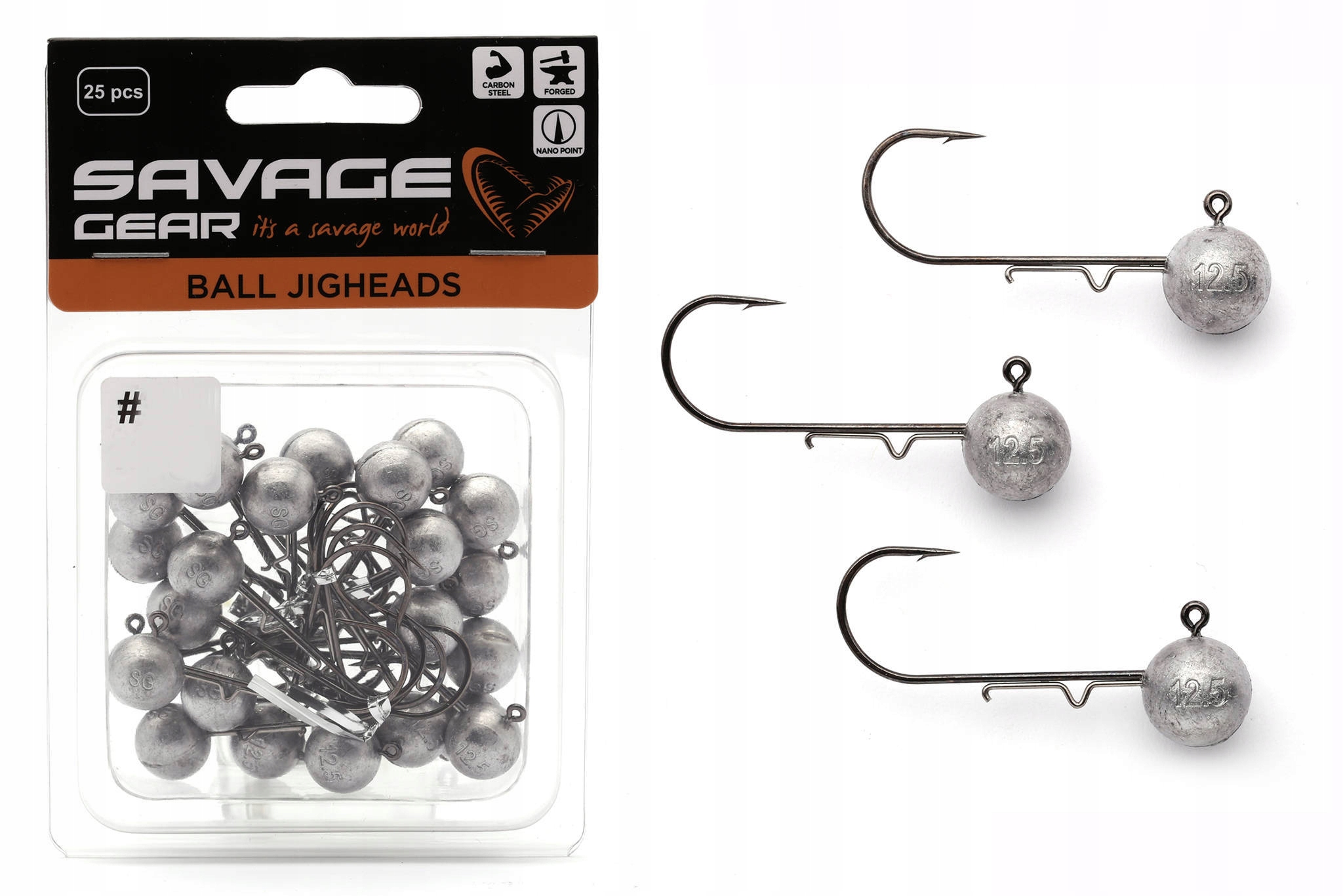 25 Ks Jiggových Hlaviček Savage Gear Ball 6/0-20,0 g