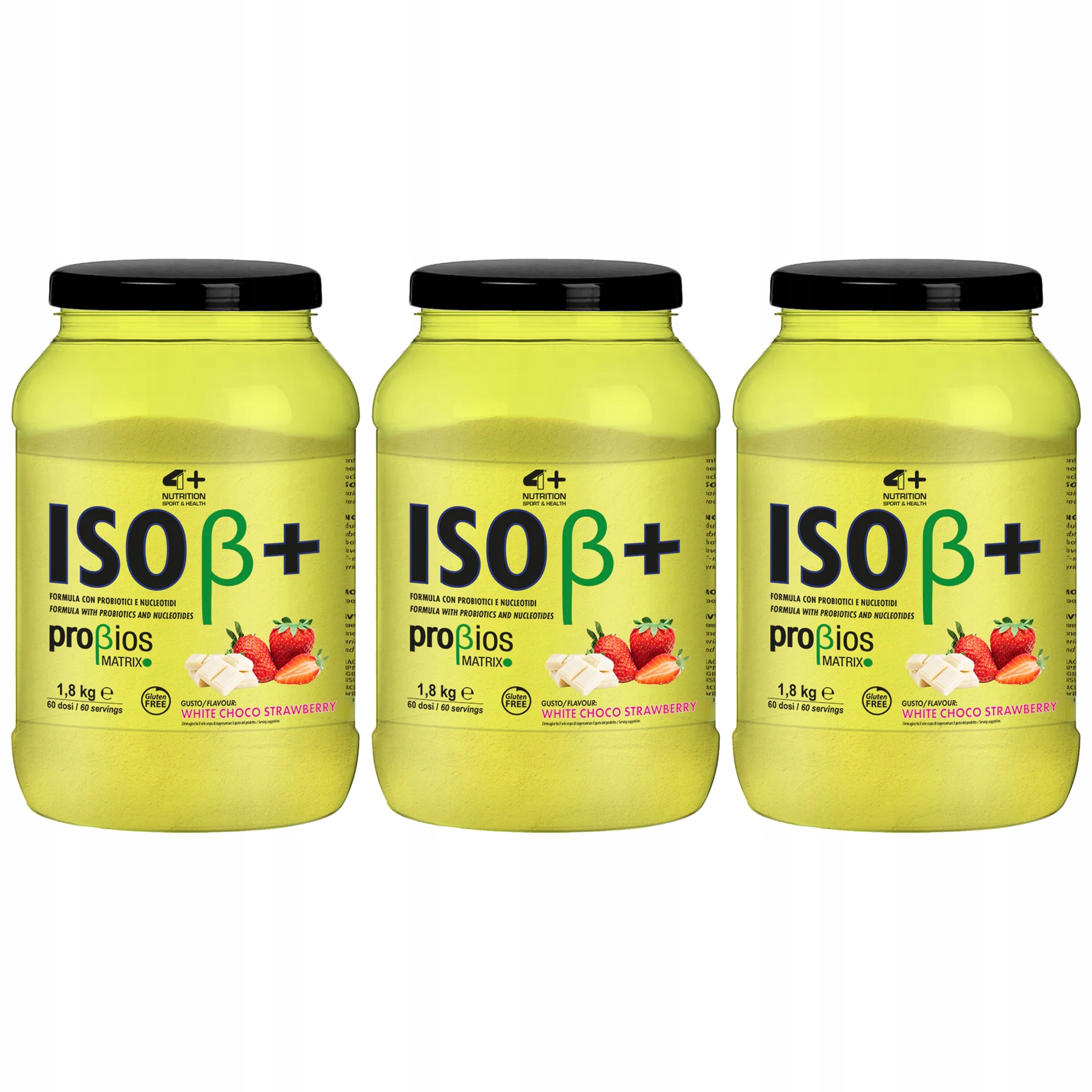 3x Proteinový izolát syrovátkový probiotikum 26 g Bílkoviny 1800 g 4+ Nutrition