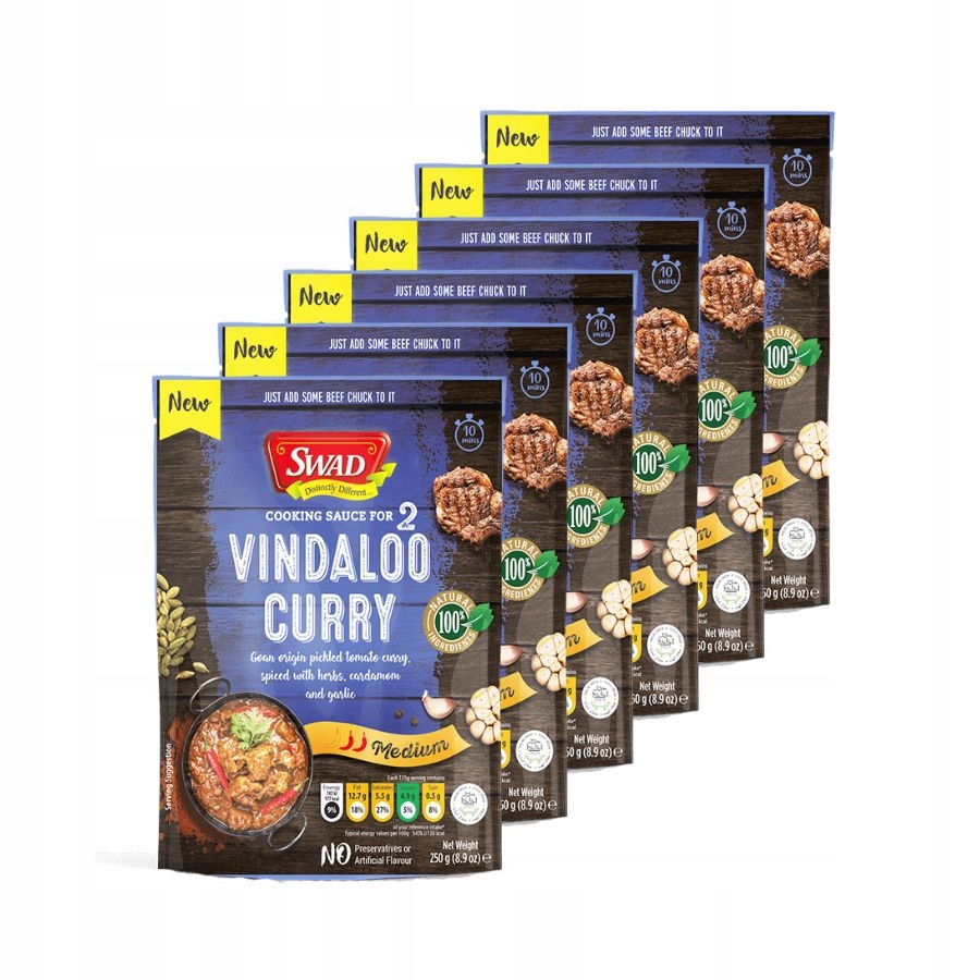 Levně Swad Vindaloo curry hotová indická omáčka 6x 250g