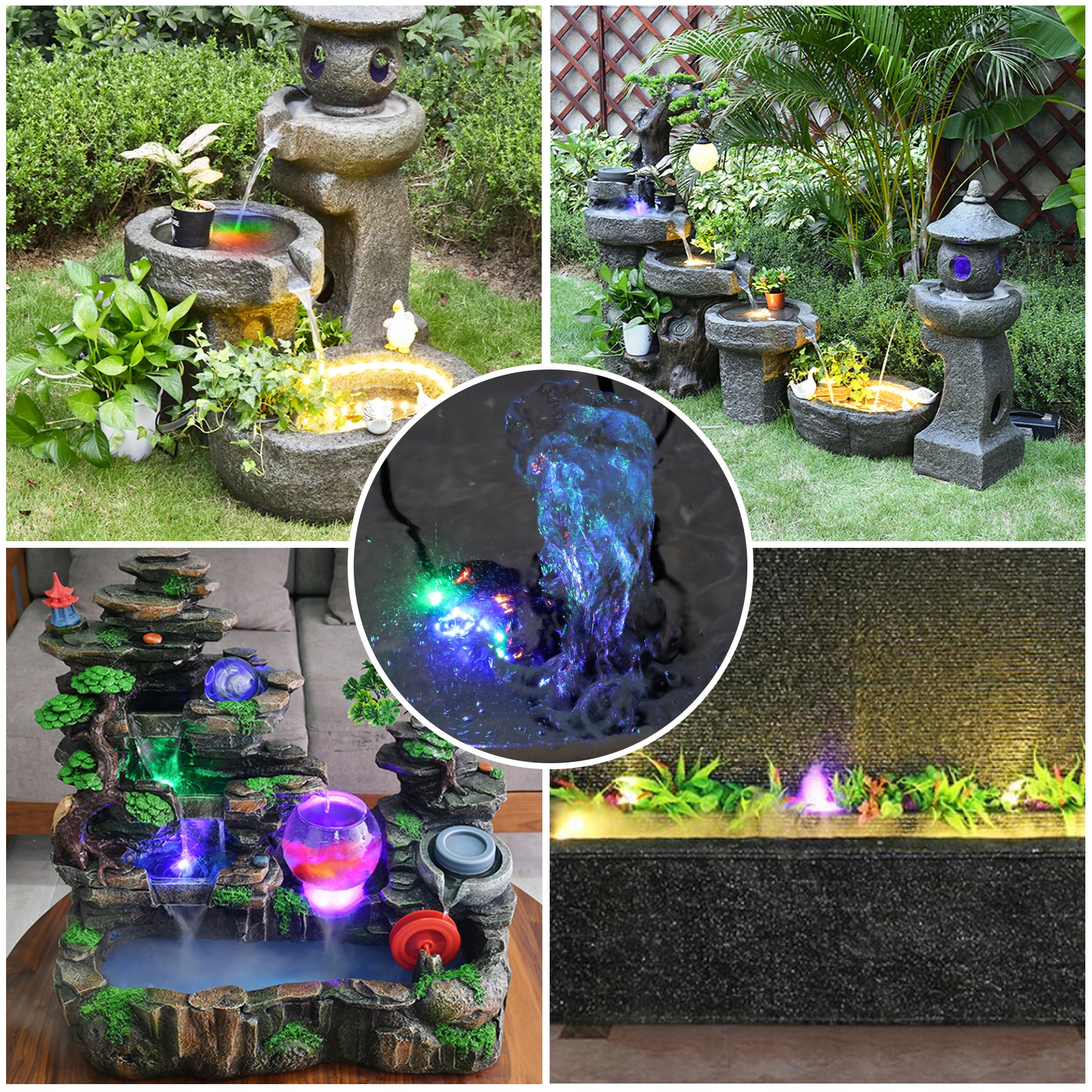 MINI POMPA DO FONTANNY OGRODOWEJ DOMOWEJ 5W 350l/h Z 4 LED Kod producenta 232415