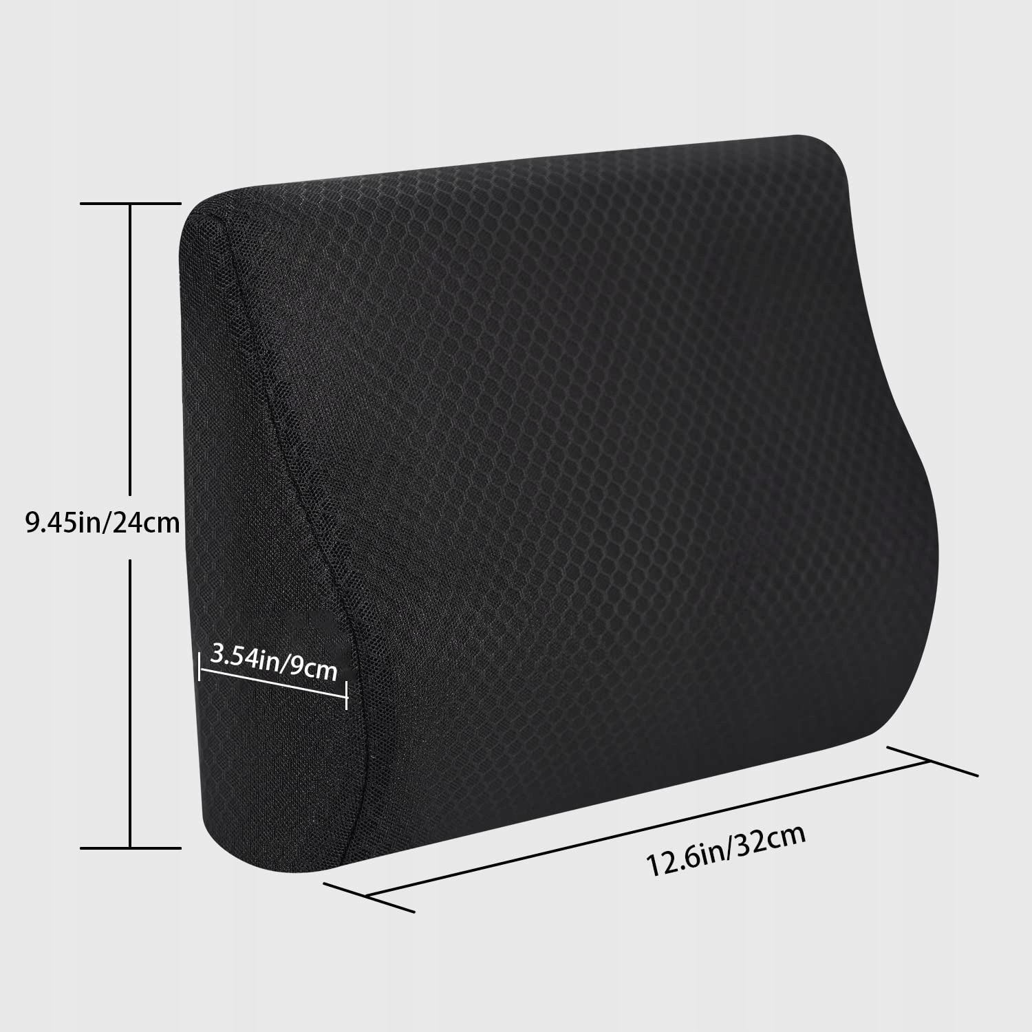 LIVTRIBE Poduszka Lędźwiowa Do Auta Z Pianki Memory Ergonomiczna Czarna — miniatura 7
