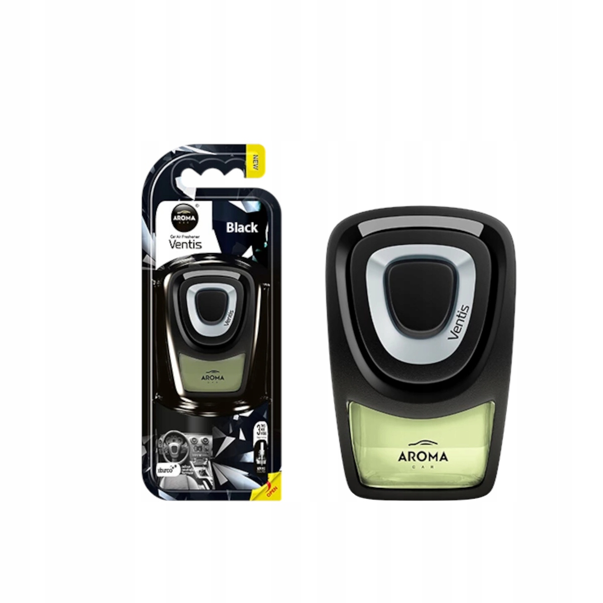 ZAPACH SAMOCHODOWY AROMA CAR VENTIS BLACK Rodzaj do kratki nawiewu