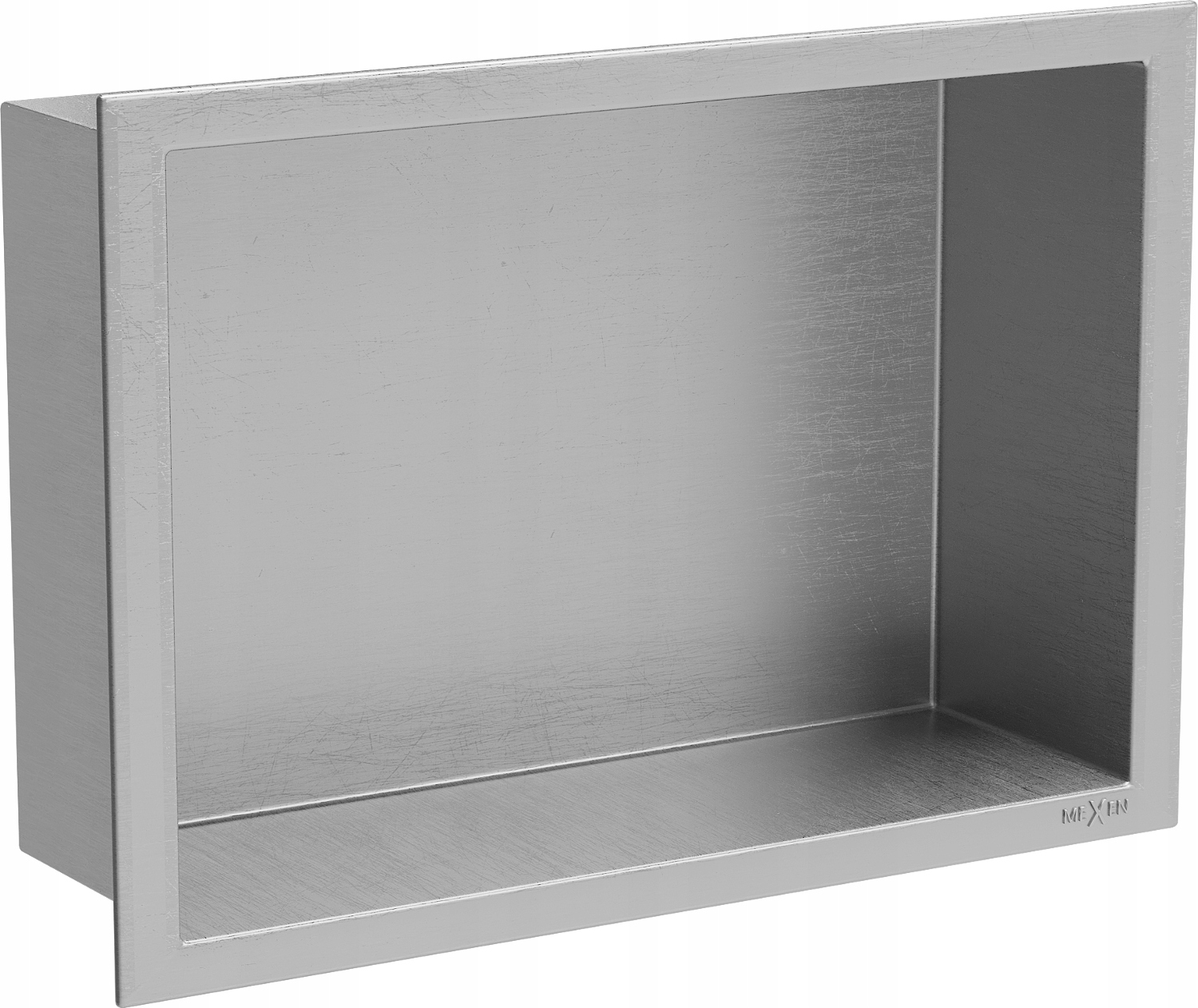 Mexen X-Wall-R zapustená nerezová polička 30x20 cm, inox povrch