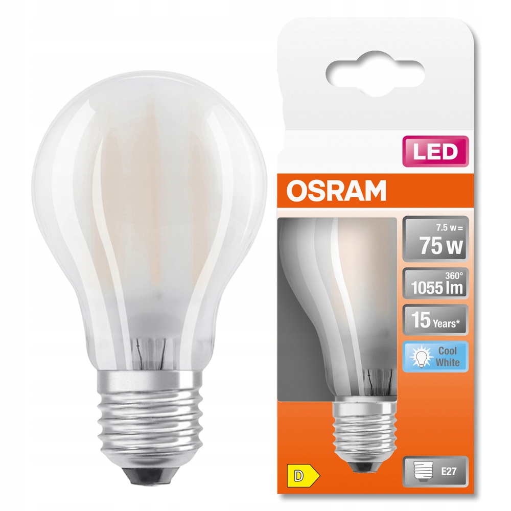 

Żarówka Led E27 8W=75W 4000K Osram Mat. Neutralna