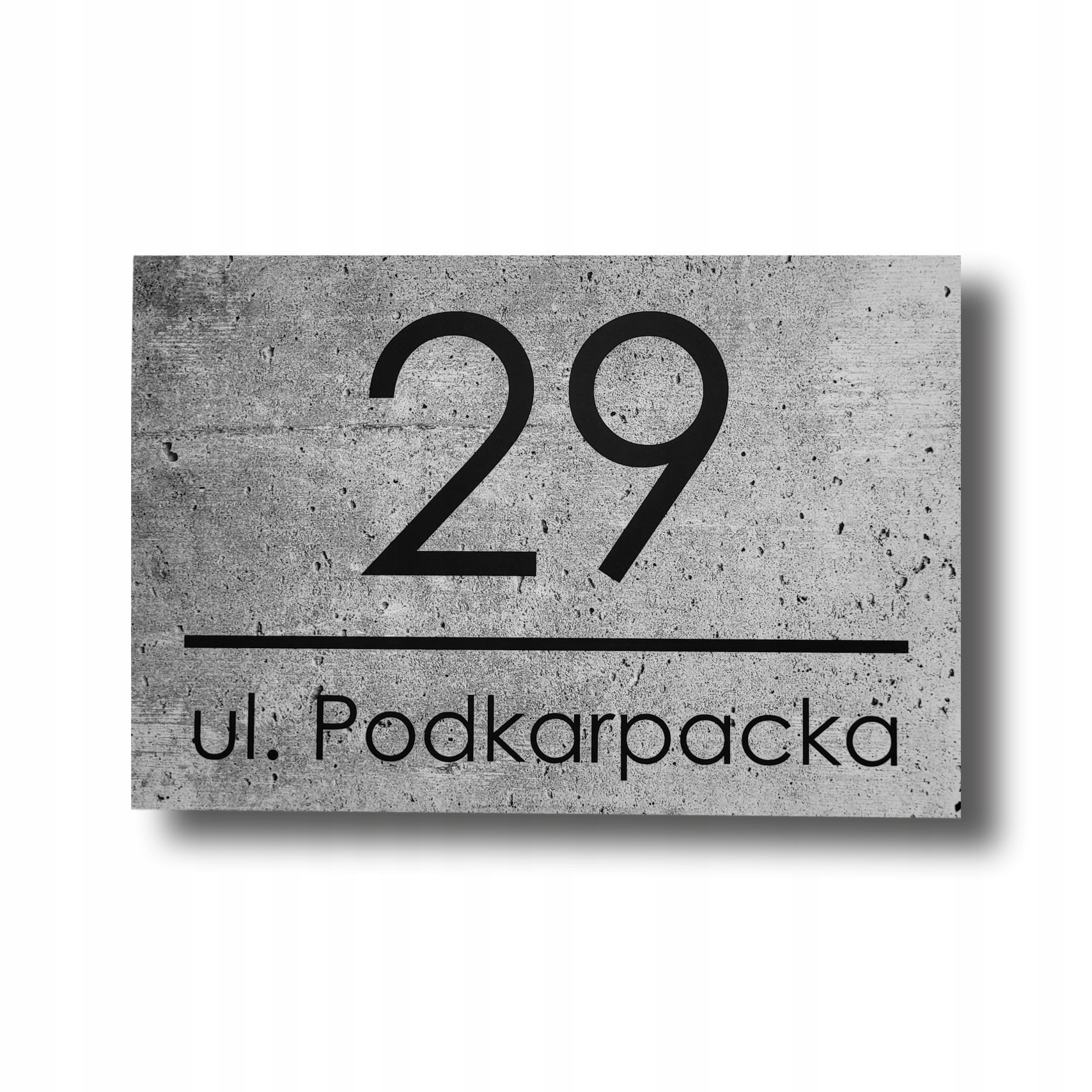 TABLICA TABLICZKA ADRESOWA ALUMINIOWA NUMER DOMU DIBOND 3MM UV BETON 30X20