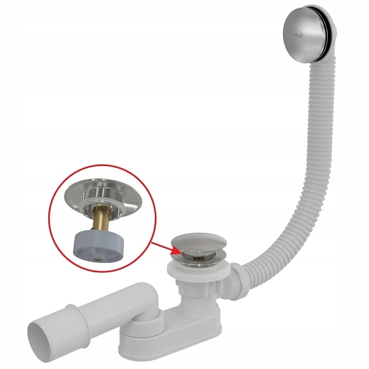 Sifón vaňový Click/clack, kov