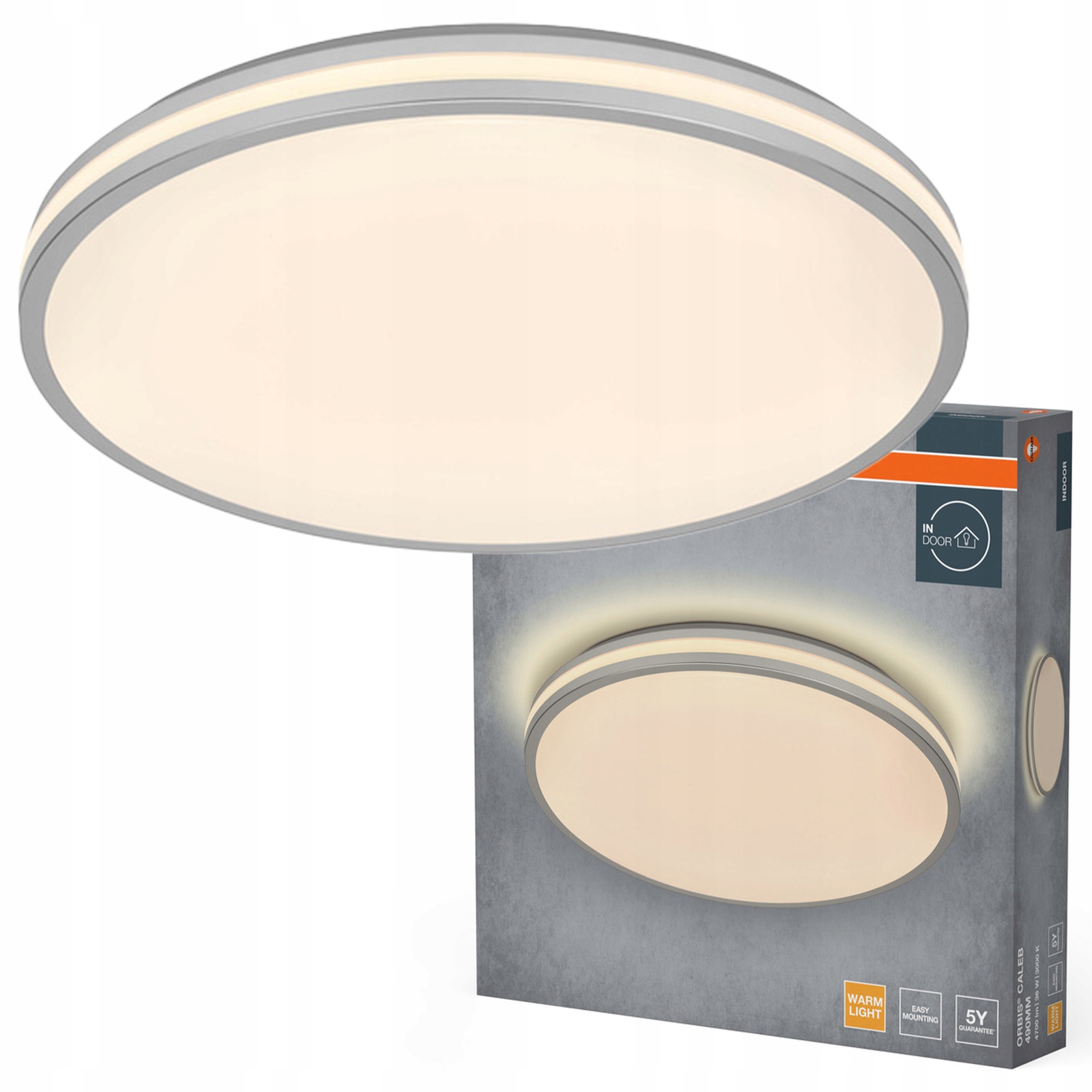 Stropné Svietidlo Led Nástenná lampa 36W 2000lm 3000K Teplá strieborná Orbis Osram