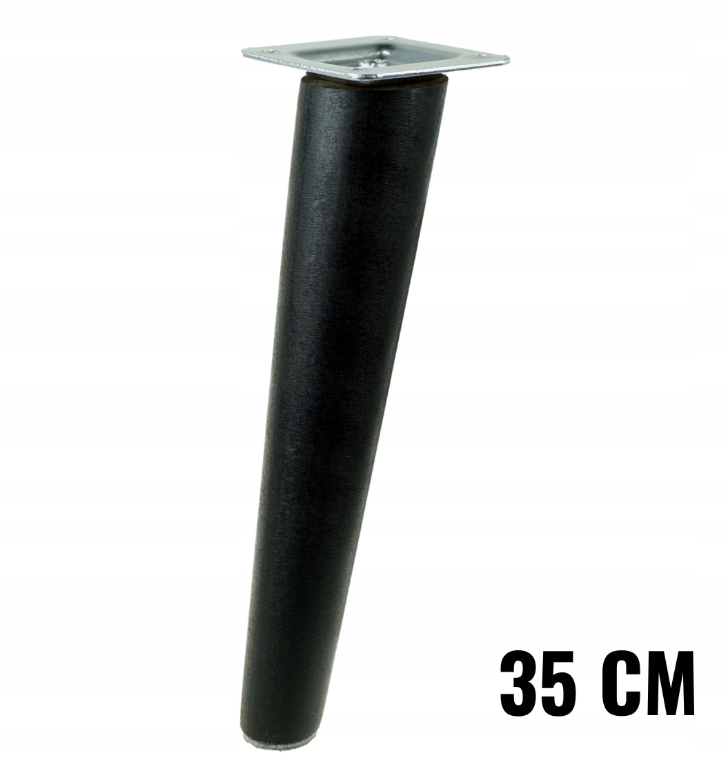 

Noga drewniana nóżka buk czarna skośna zestaw 35cm