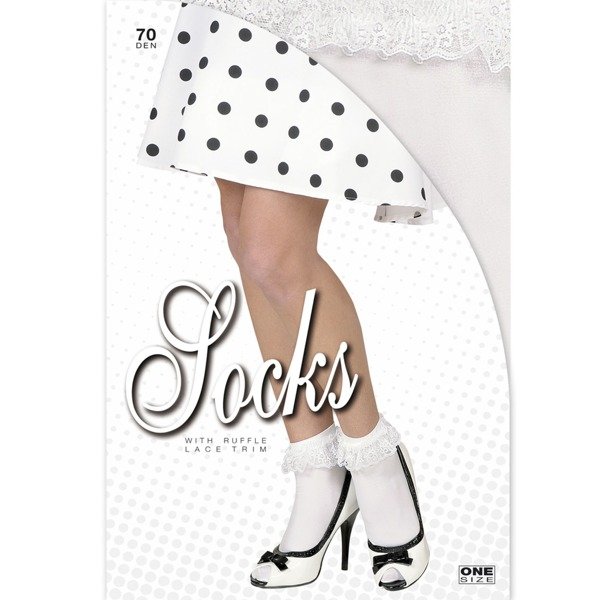 SKARPETKI BIAŁE TWIST ROCK N ROLL KORONKA Płeć kobieta