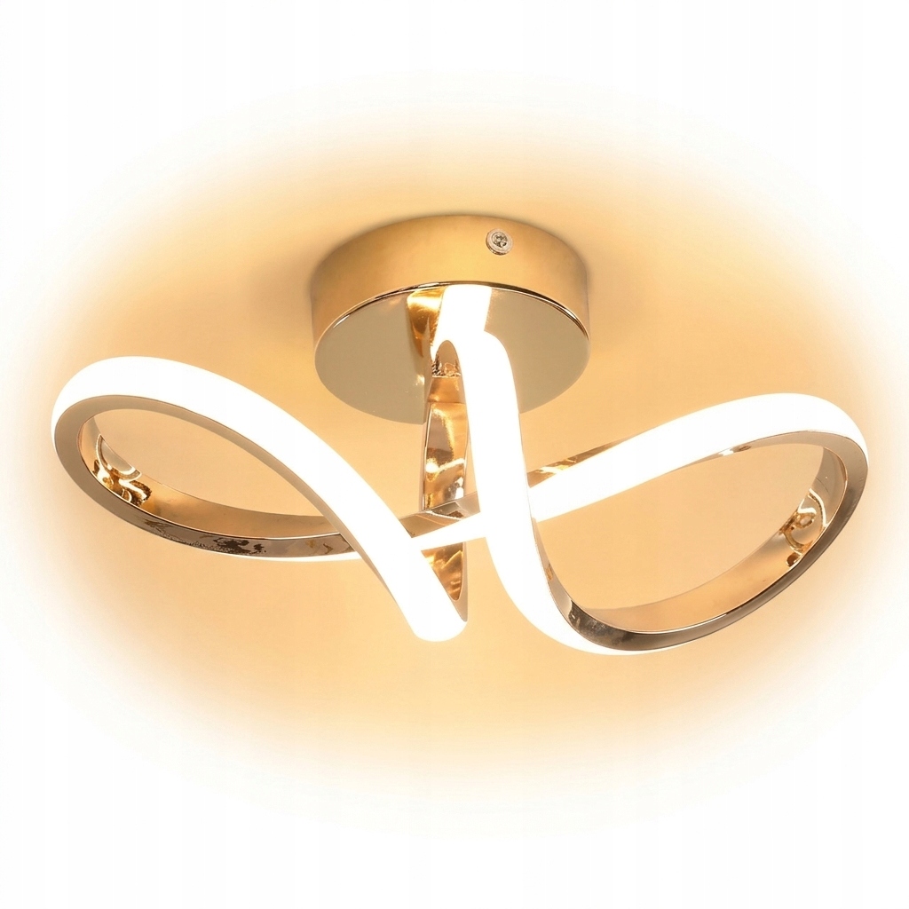 LAMPA SUFITOWA PLAFON LED ŻYRANDOL ZŁOTA NOWOCZESNA SALONU 3000K 20W 2250LM