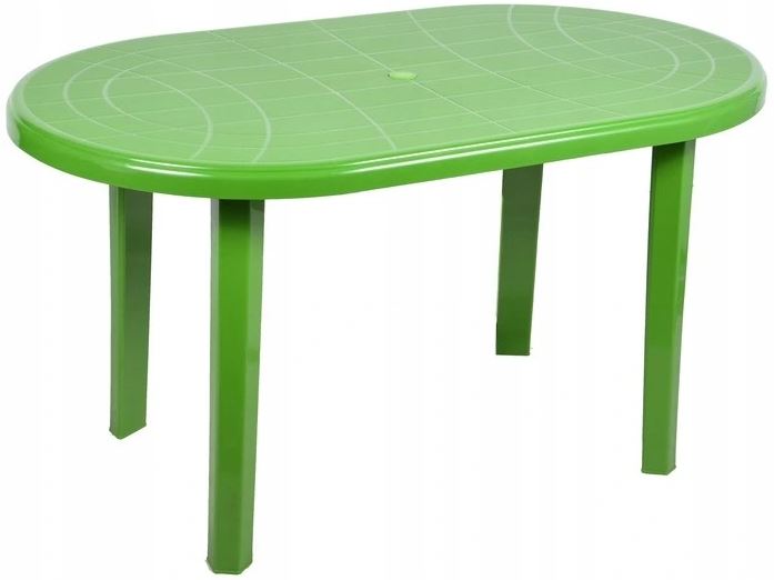 OWALNY MOCNY DUŻY STÓŁ OGRODOWY 135x80 LIMONKA