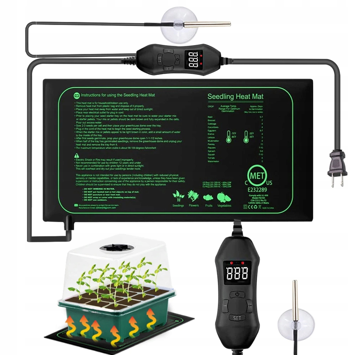 Levně Topný Rohož Do Terária Rostlin Sazenice 50W 52x24cm