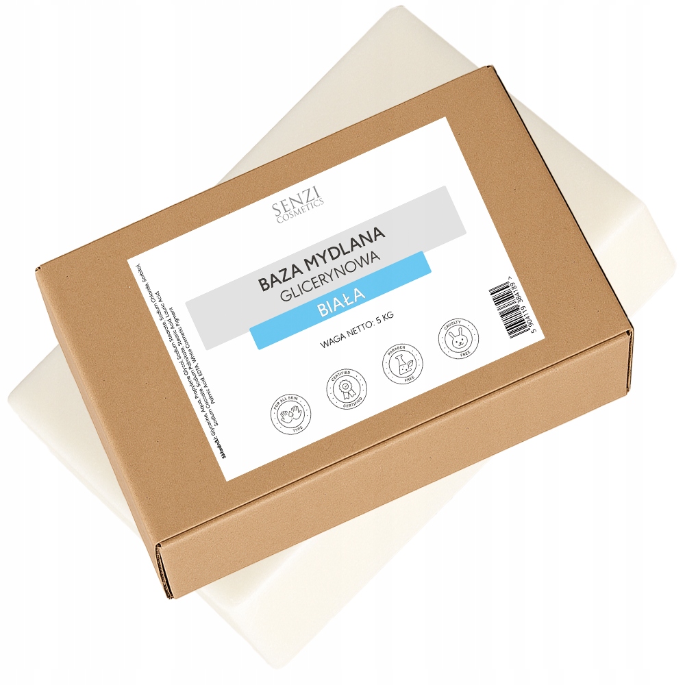 Baza Mydlana Glicerynowa Biała 5kg Blok Naturalna Bez Sls Premium