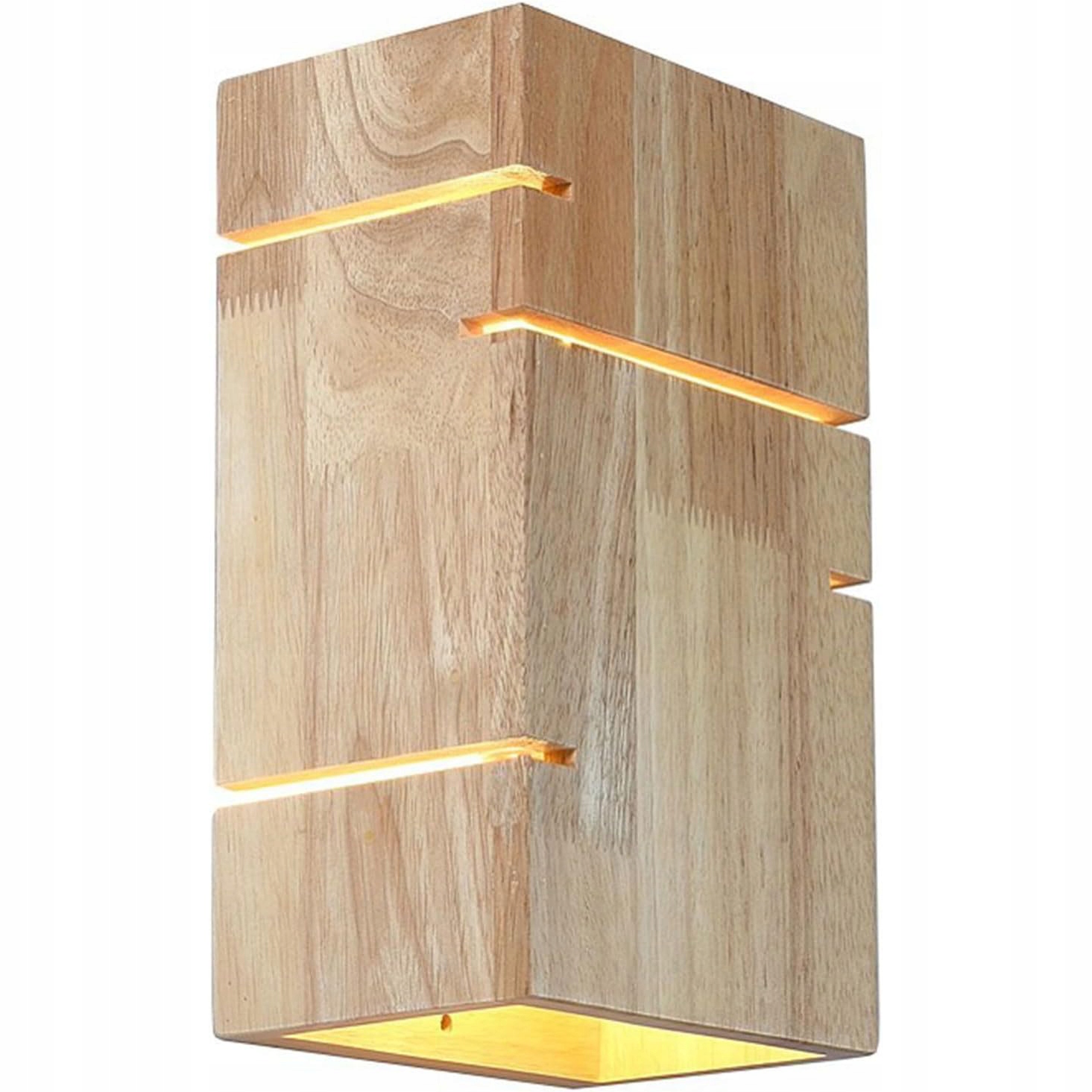 Drewniana Lampa Ścienna Kinkiet Led E27 Retro W Górę I Dół Wewnętrzna Lampa