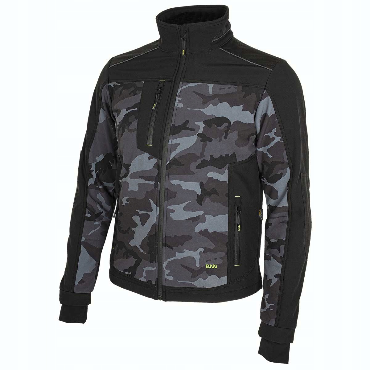 Pánská nepromokavá softshellová bunda maskáčový Bennon Camos Black/Grey S