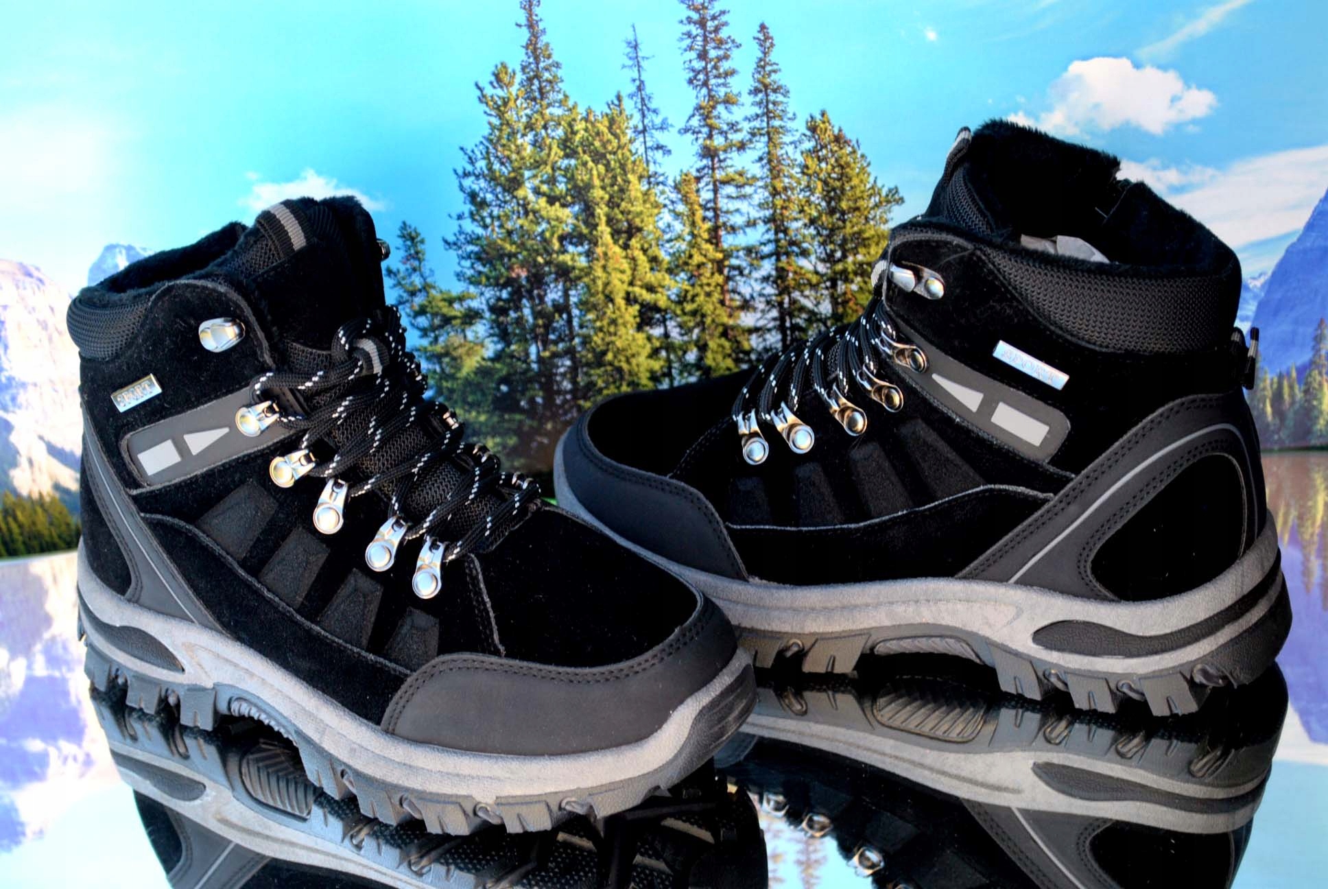 BUTY ZIMOWE OUTDOOR TREKINGI ŚNIEGOWCE TURYSTYCZNE SPORT MŁODZIEŻOWO DAMSKI Oryginalne opakowanie producenta pudełko