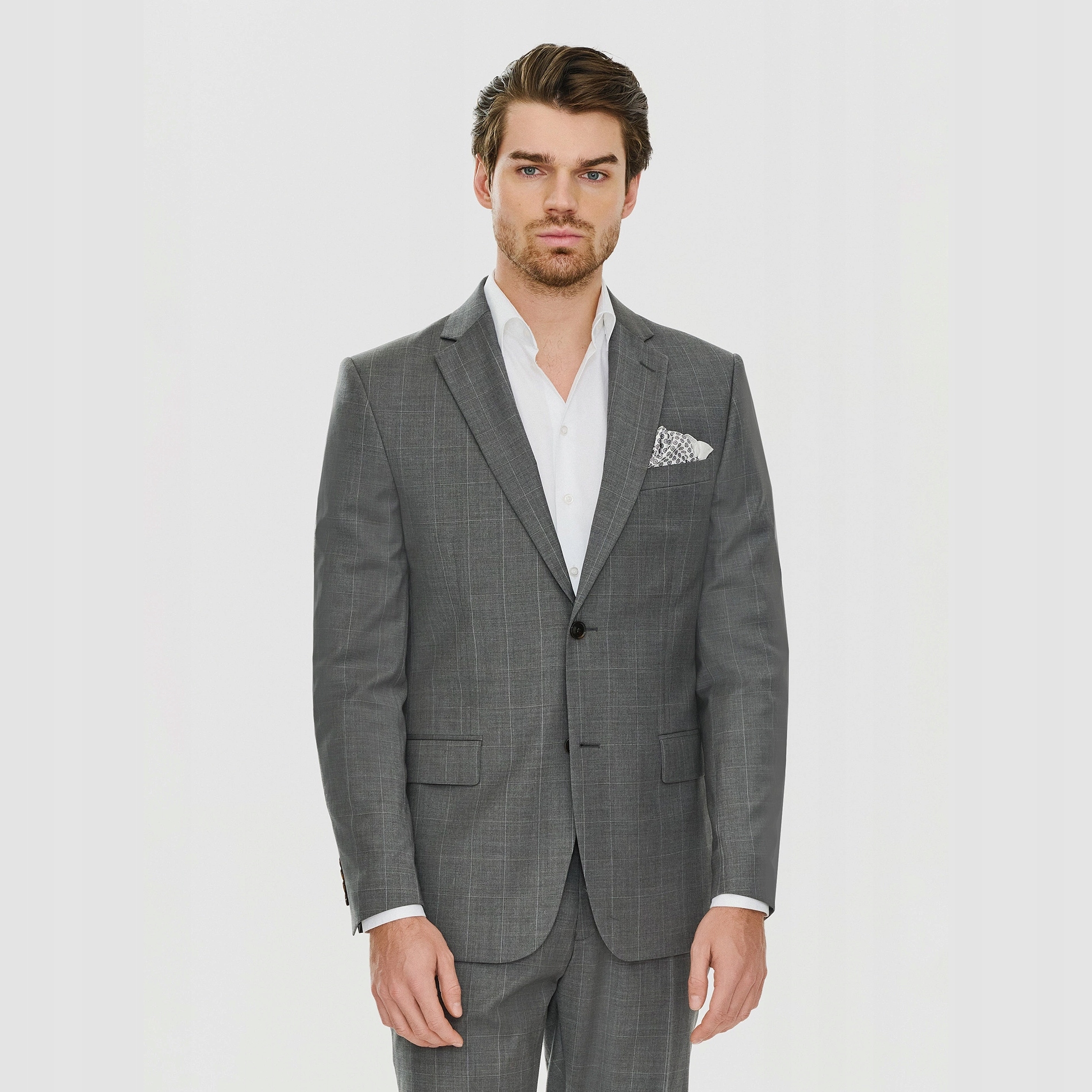 Tmavě šedá sako s jemným kostkovaným vzorem Pako Lorente vel