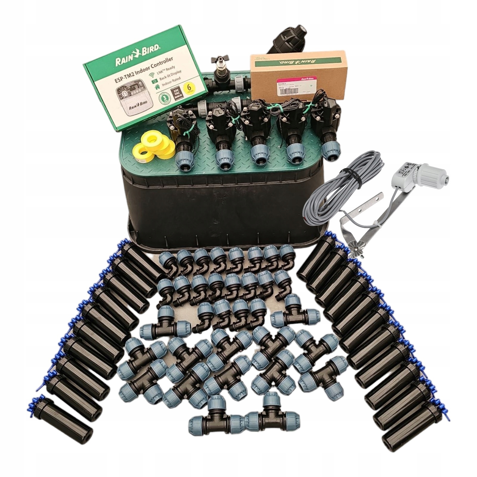 Zestaw nawadniania Rain Bird 5 sekcji Sterownik RC2 z WiFi Rsdbex 20 x 3504