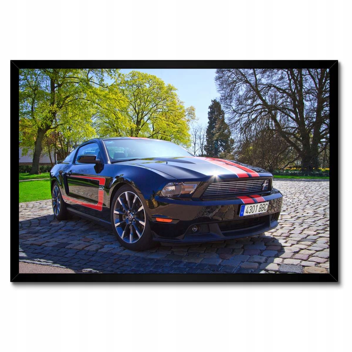 Plakáty v rámu 60x40 Ford Mustang s pruhy