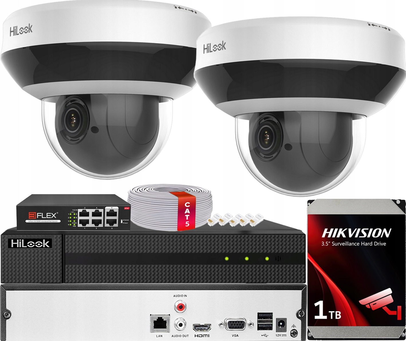 Sada pro monitorování Ip 2 kamer Mini Ptz 4MPx PTZ-C4MP Disk Hikvision 1TB