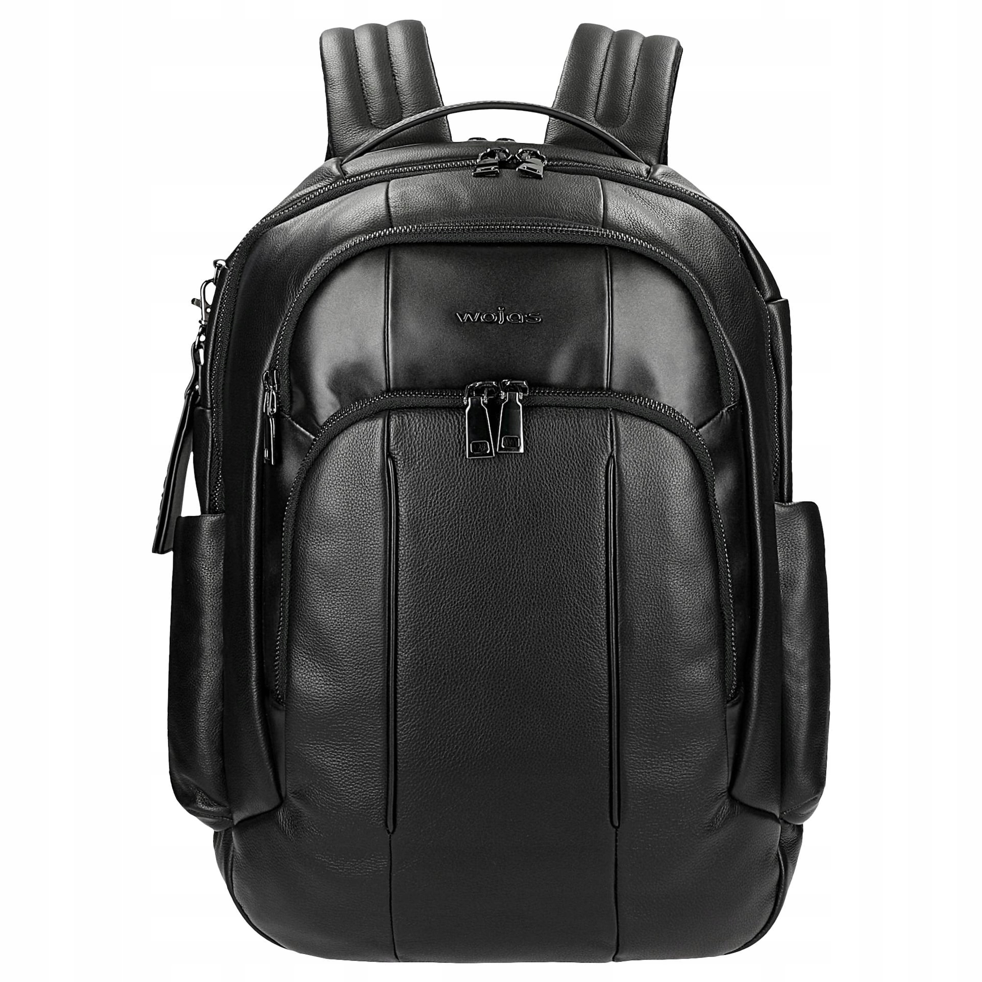 Pojemny czarny plecak męski ze skóry licowej