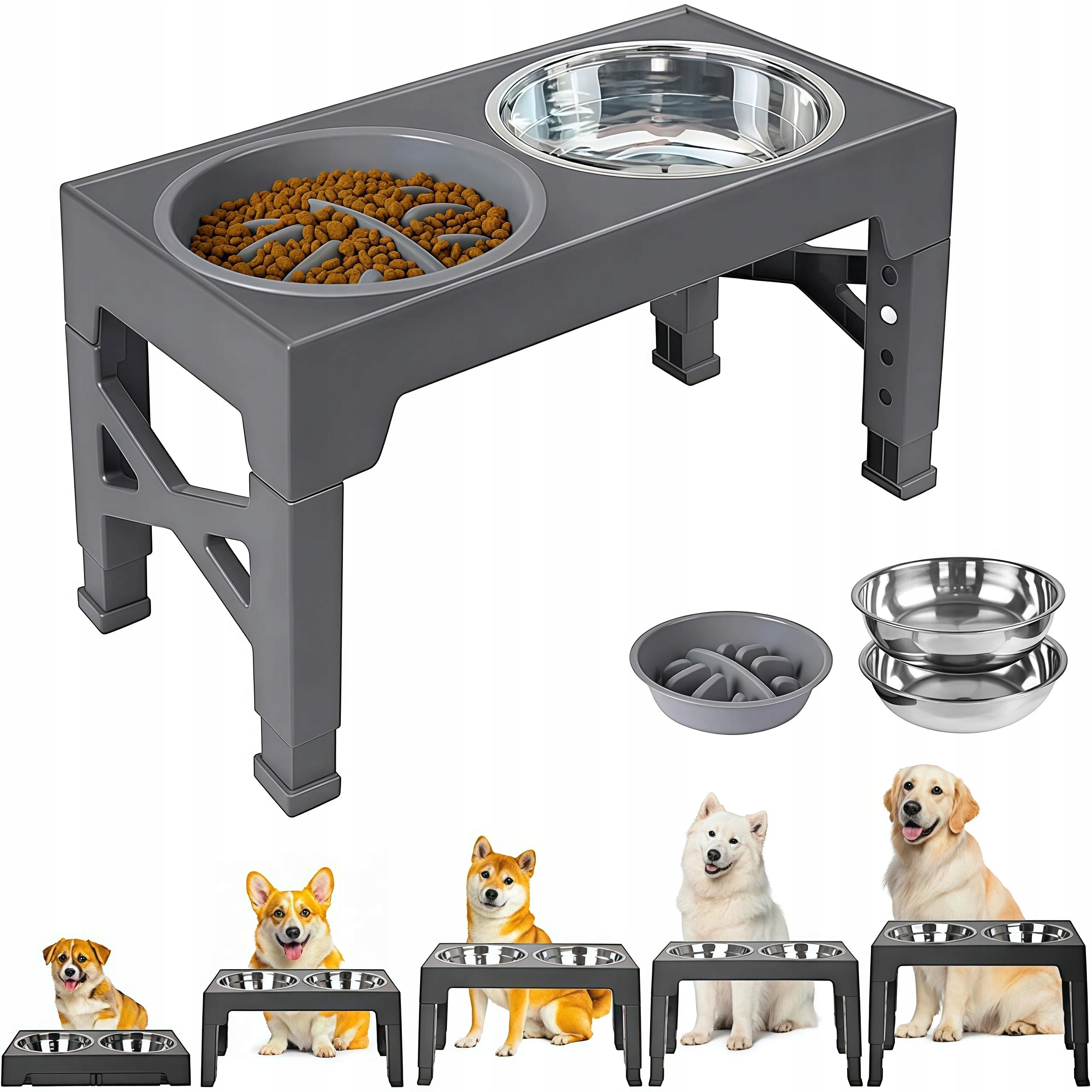 Levně Protiskluzová Základna Pro Malé A Střední Psy, Vyvýšená Miska