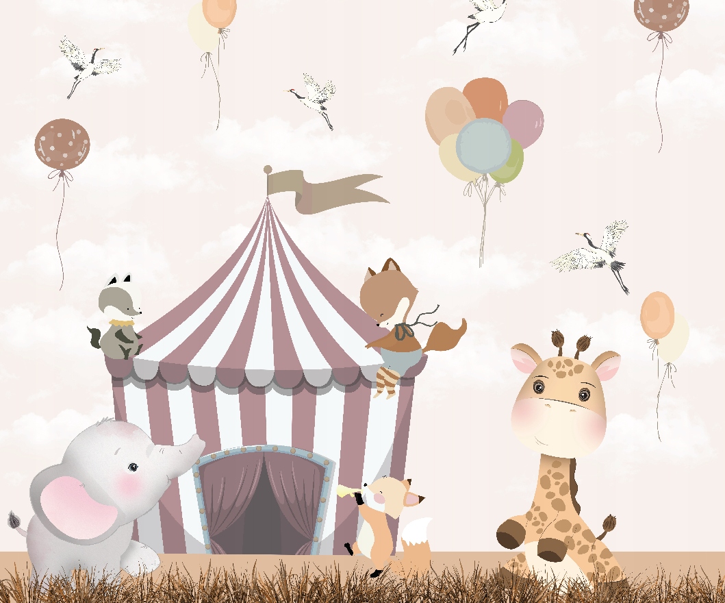 Fototapeta Zvířátka v cirkusu pro děti 300 x 250 cm, flizelina 230 g
