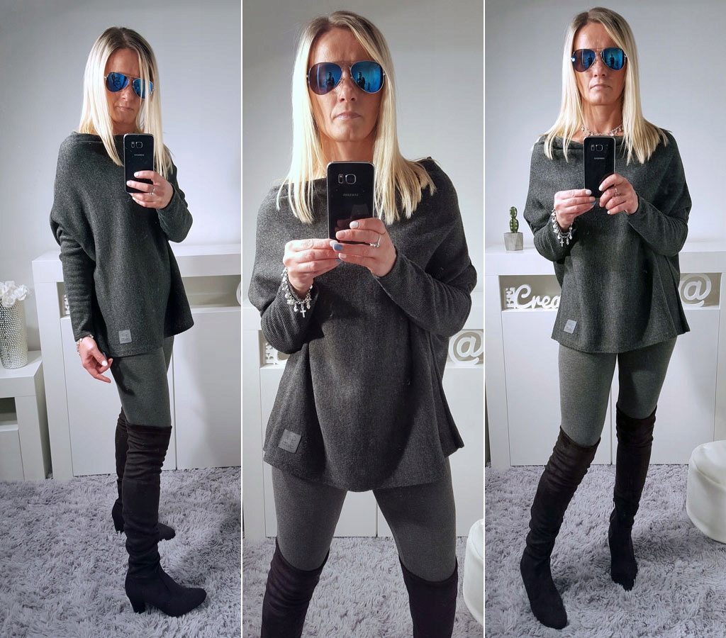 

Sweterek Oversize Tunika Sweter Wool Odkryte Ramię