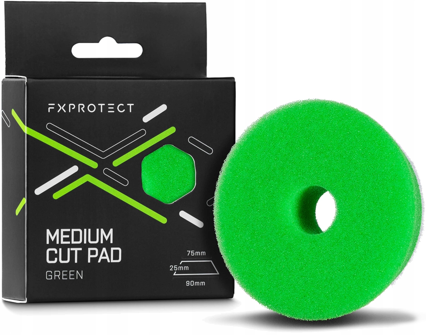 Fx Protect Medium Cut Pad Polerski Średnia Gąbka Green 75/90 mm