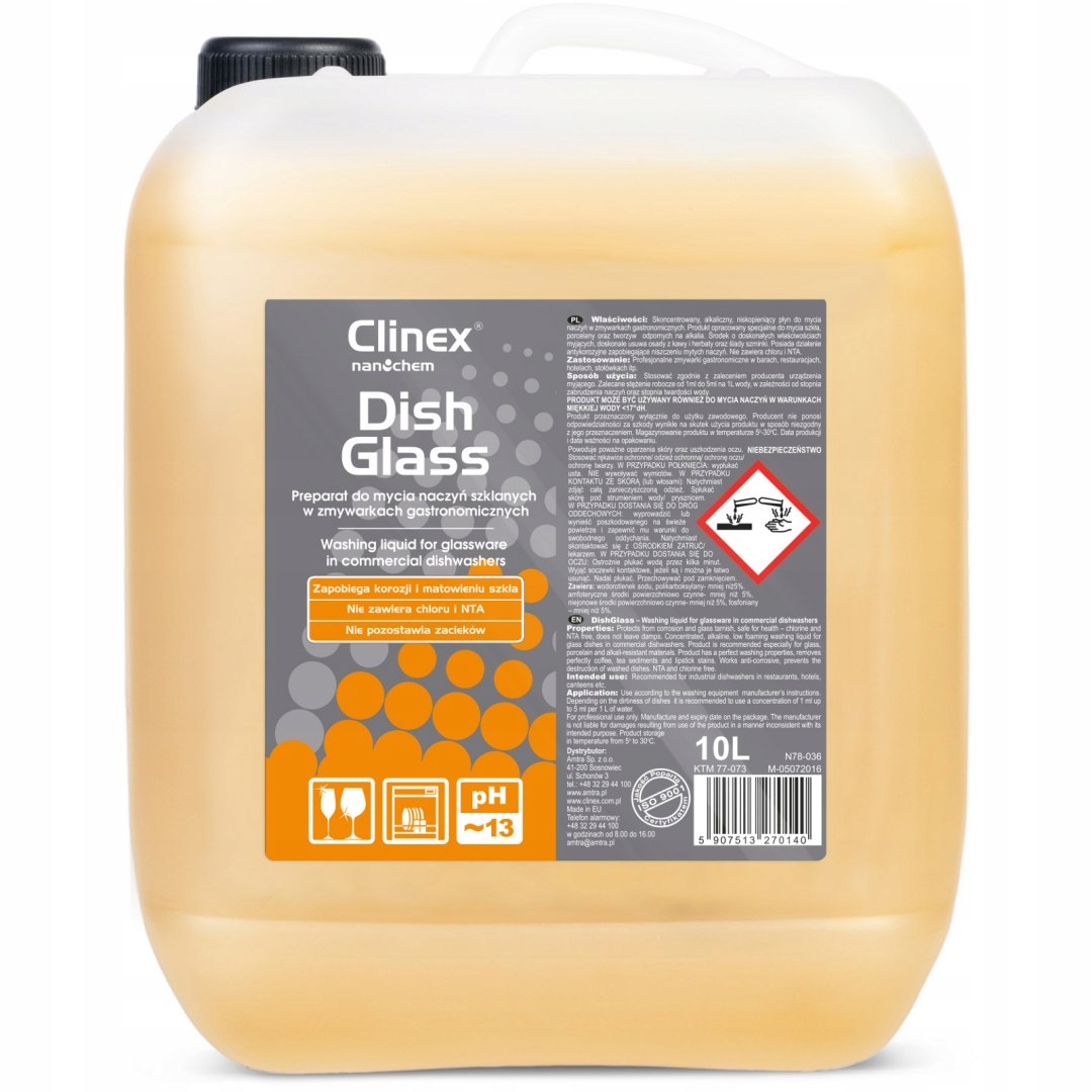Levně Clinex Dishglas Přípravek Na Mytí Skleněného Nádobí V Myčkách Nádobí 10 L