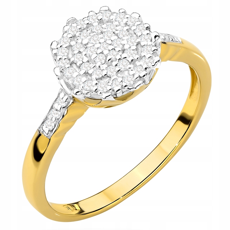 Zlatý Prstýnek pr. 585 Kolečko s Brilianty 0,23ct 14k