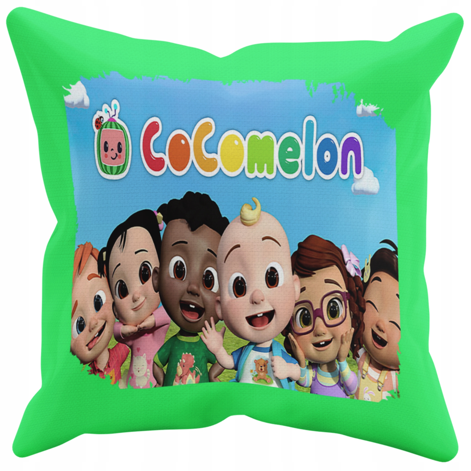 POSZEWKA NA PODUSZKĘ JAŚKA DO PRZEDSZKOLA JAY JAY + IMIĘ GRATIS Kolor dominujący odcienie zieleni