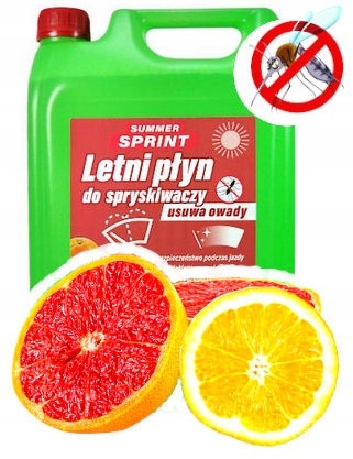 LETNI PŁYN DO SPRYSKIWACZY Summer Sprint GREJPFRUT POMARAŃCZA 5L