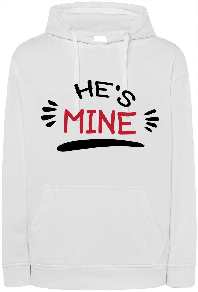 Valentýnská Mikina s potiskem He’s Mine Můj vel. L