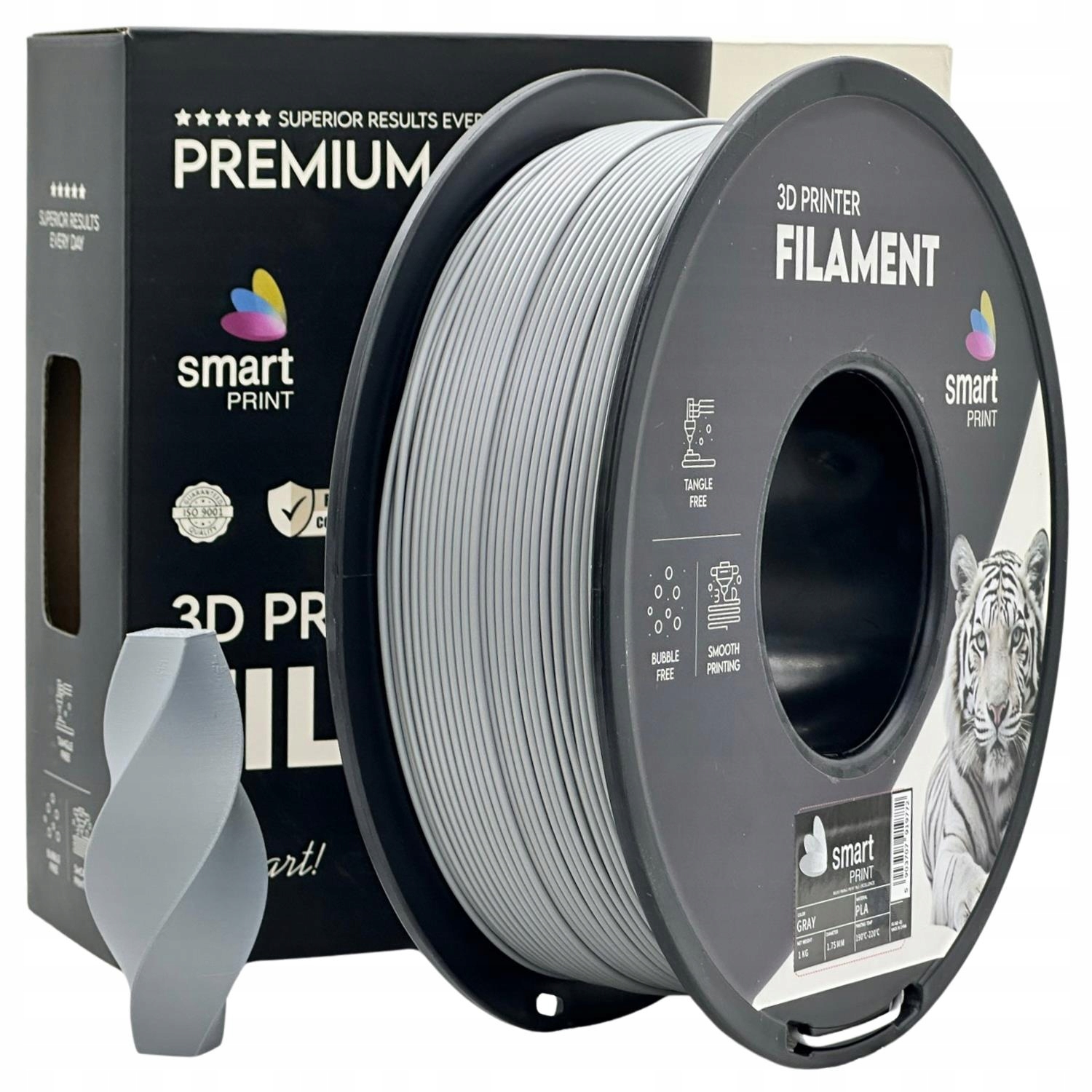 Filament Pla Smart Print 1 kg 1000g 1.75mm Gray Szary