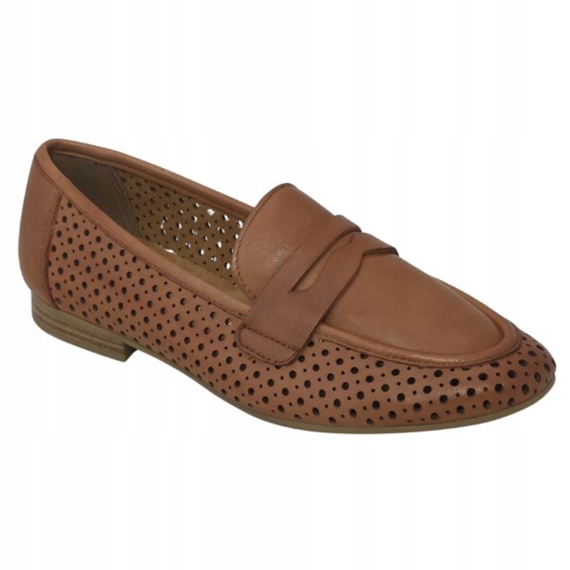 Marco Tozzi 2-24500-305 hnědé ažurové mokasíny vel. 39 loafers Kochland