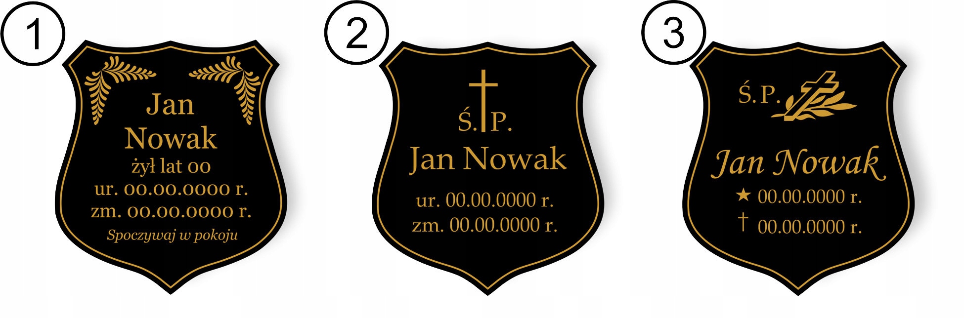 Tabliczka Nagrobna, tarcza na krzyż 19x20 cm Marka inny