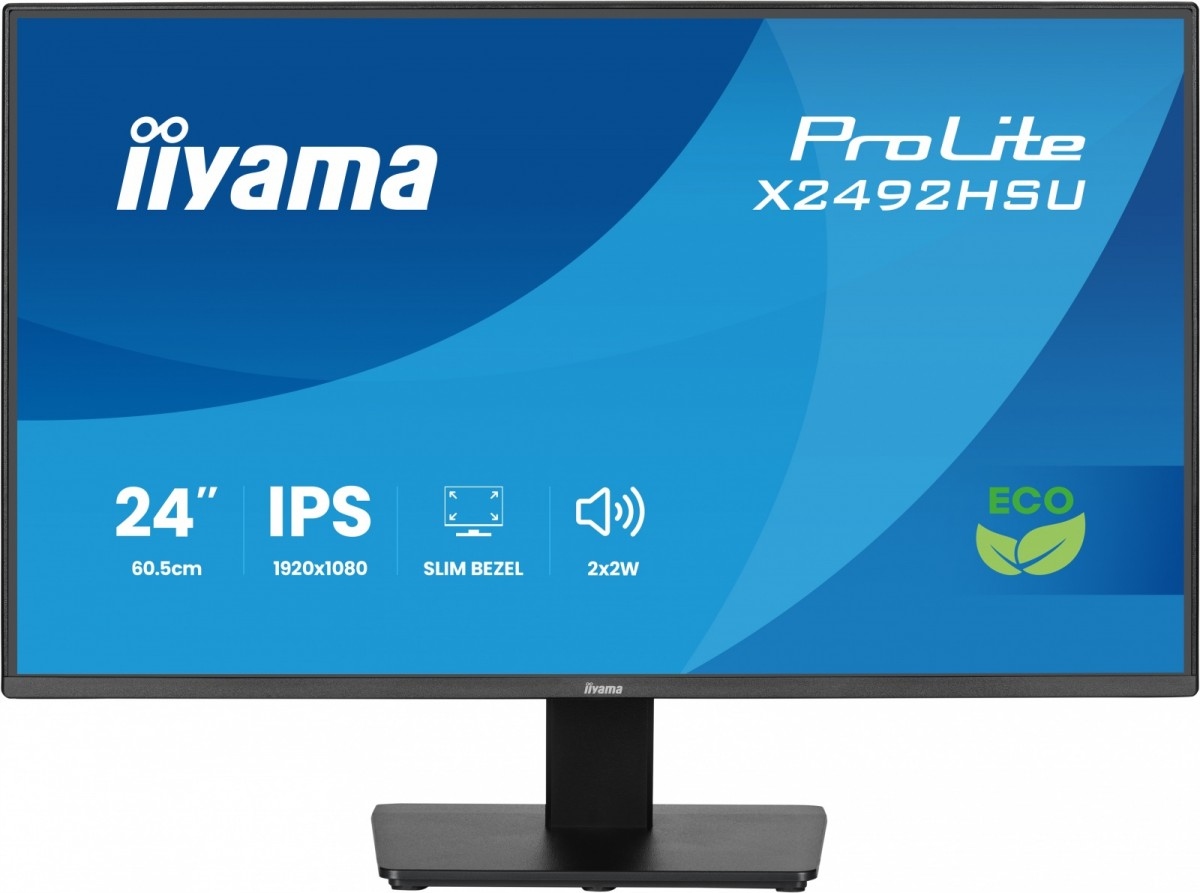 Iiyama Monitor 24 palců X2492HSU-B1 HUBx2 tenké rámečky, 1500:1, ErP B
