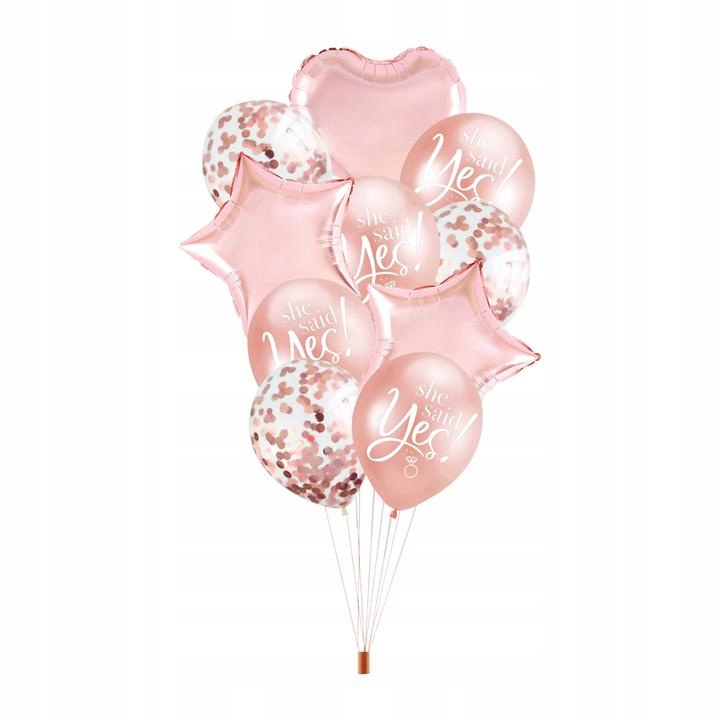 

Zestaw Balonów rose gold She Said Yes 10szt