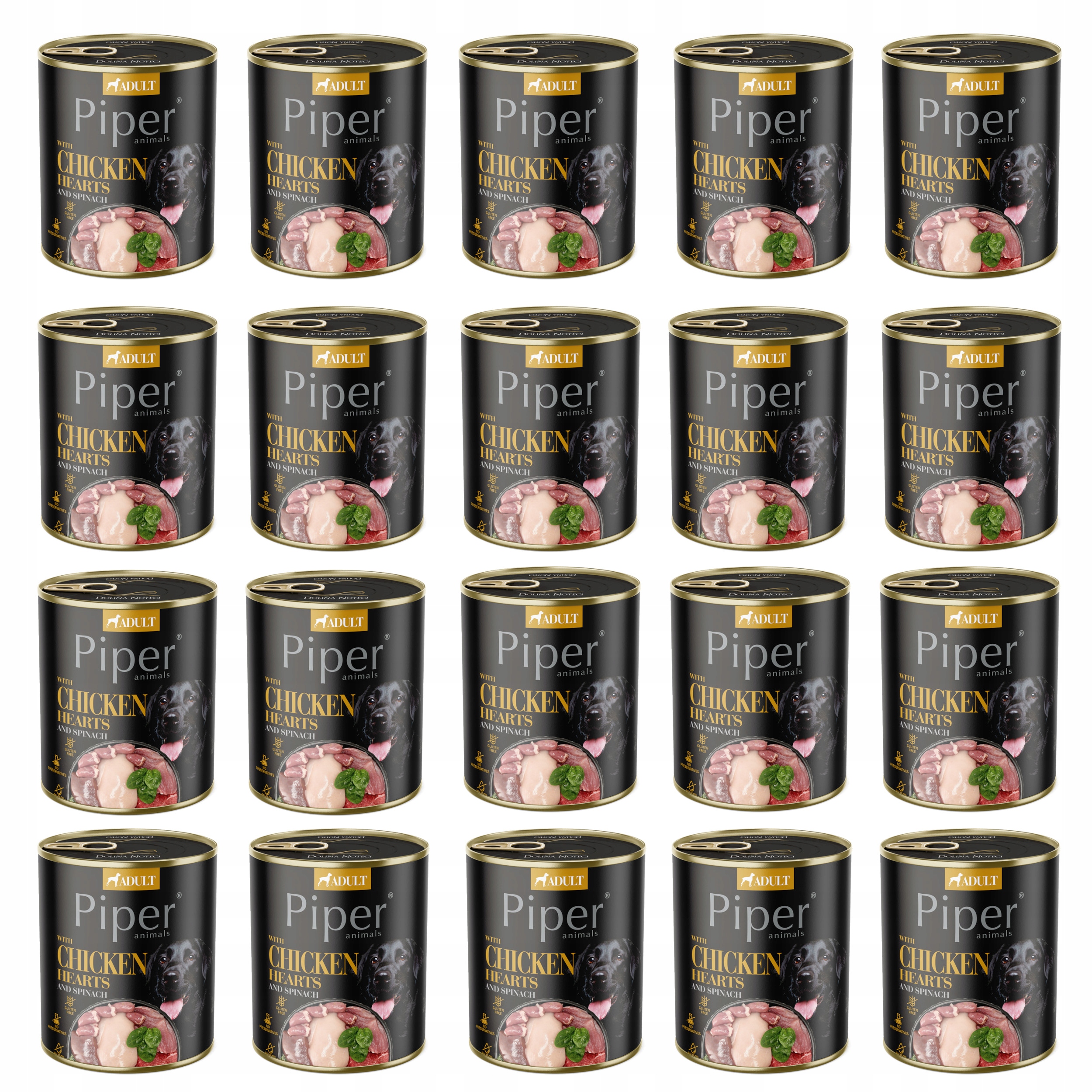 Levně 20x Krmivo mokré pro psy Piper se srdíčky kuřat a špenátem 800 g