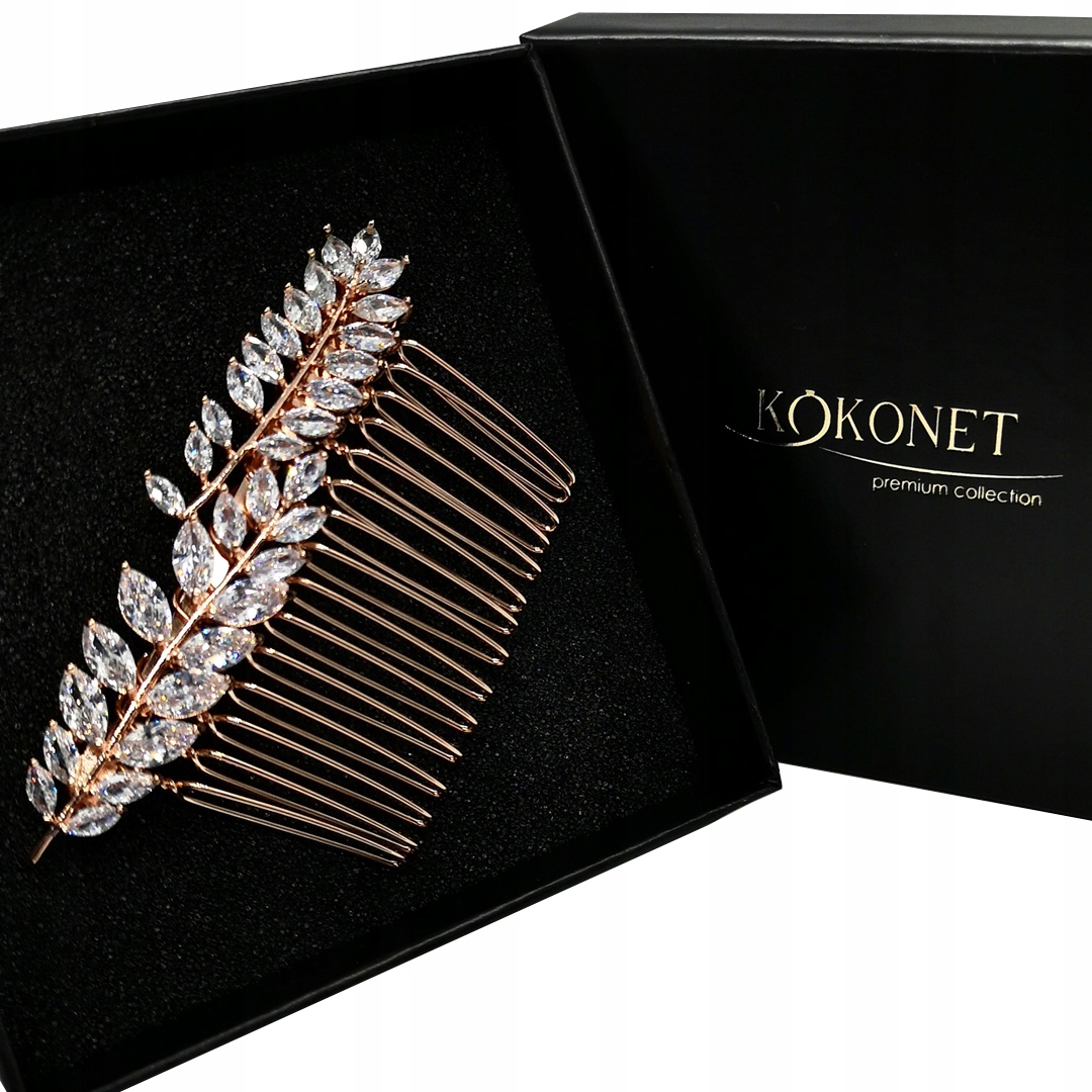 Hřebínek Rose Gold Elegantní Dekorace lístky boho