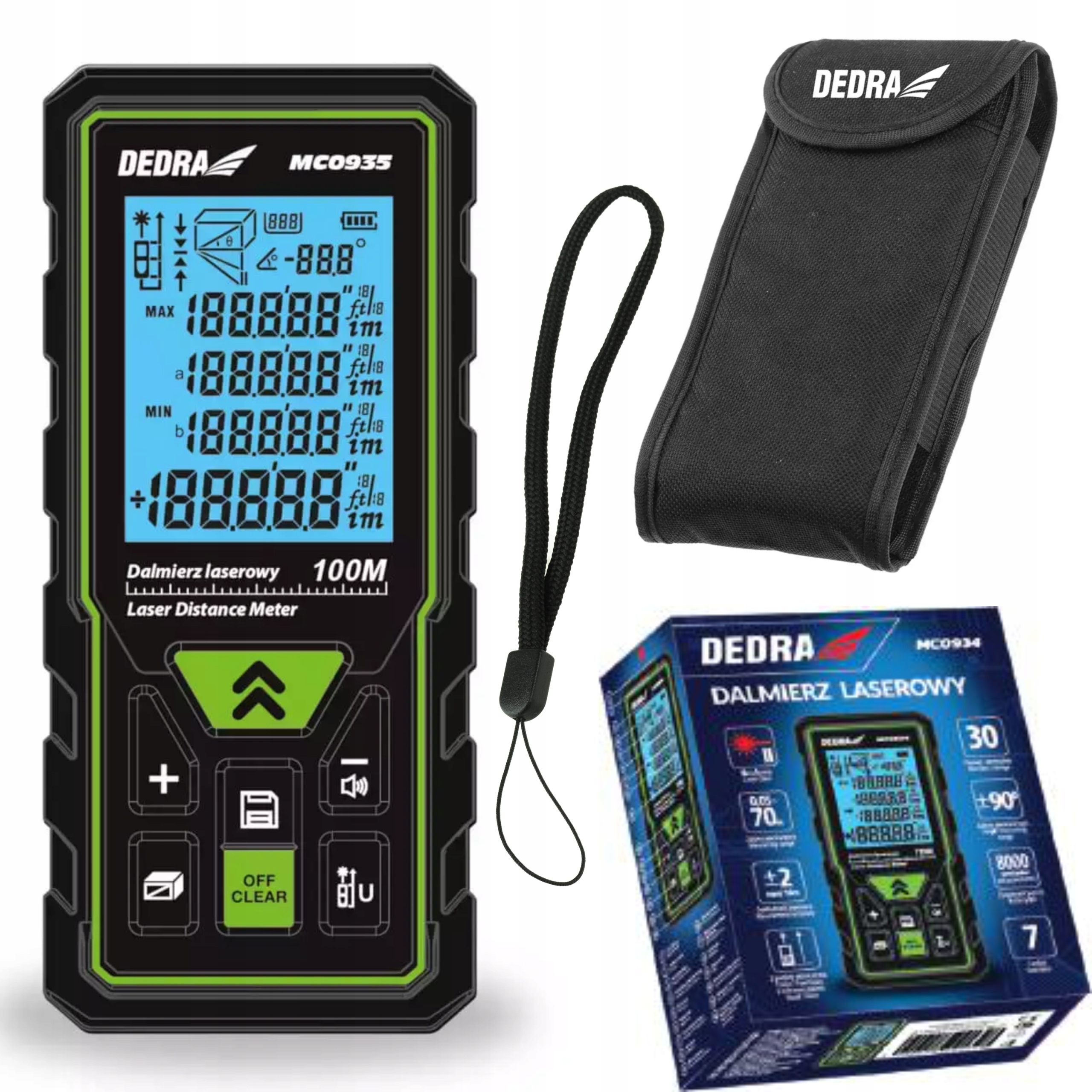 Dedra Laserový Dálkoměr, Měřič Vzdálenosti 100 M