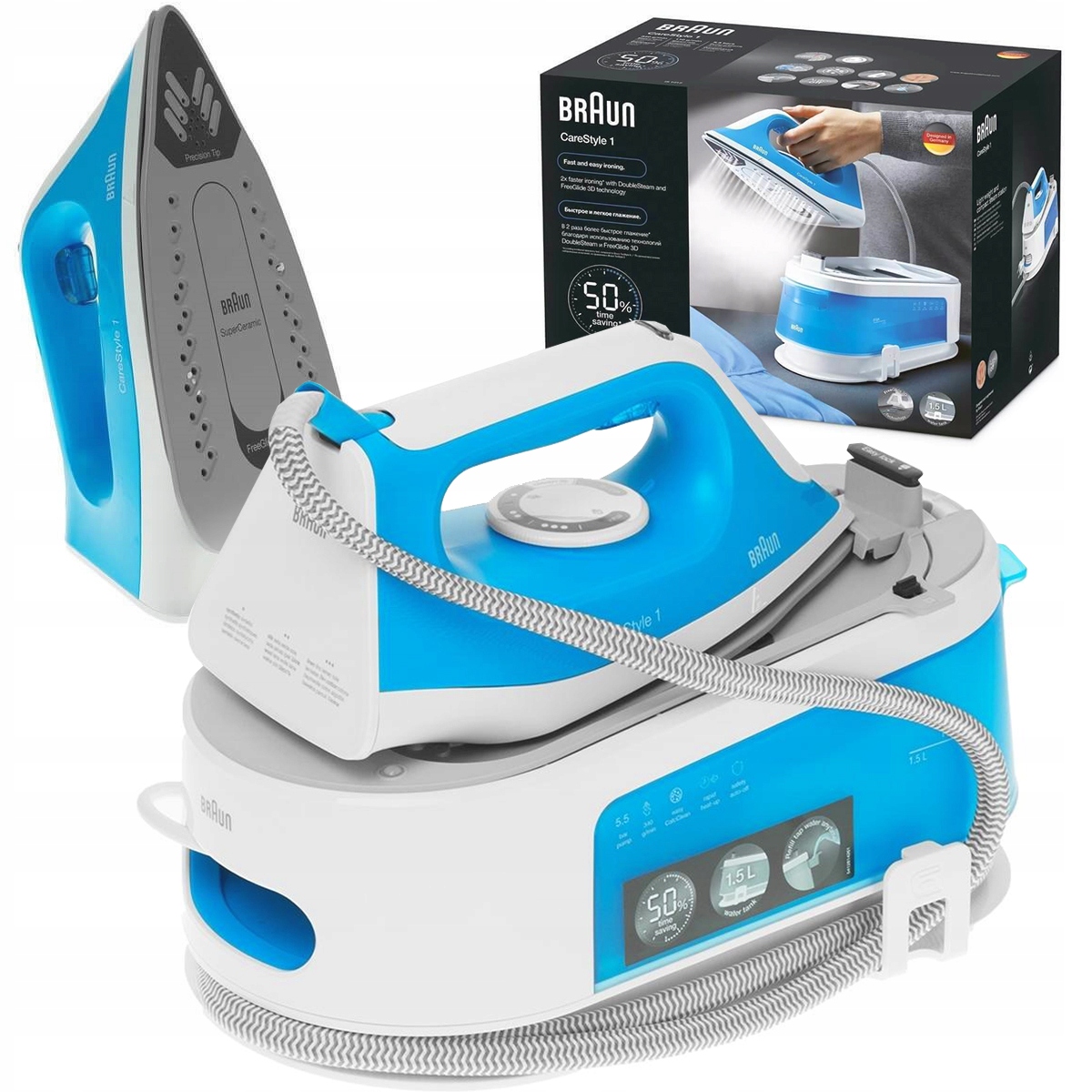 Generator pary Braun CareStyle 1 IS1012 biały Stacja pary Żelazko parowe