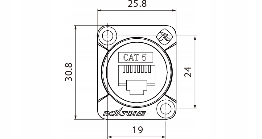 GNIAZDO RJ45 CAT5e PANELOWE TABLICOWE ROXTONE RAE8FD-C5 Rodzaj prosty
