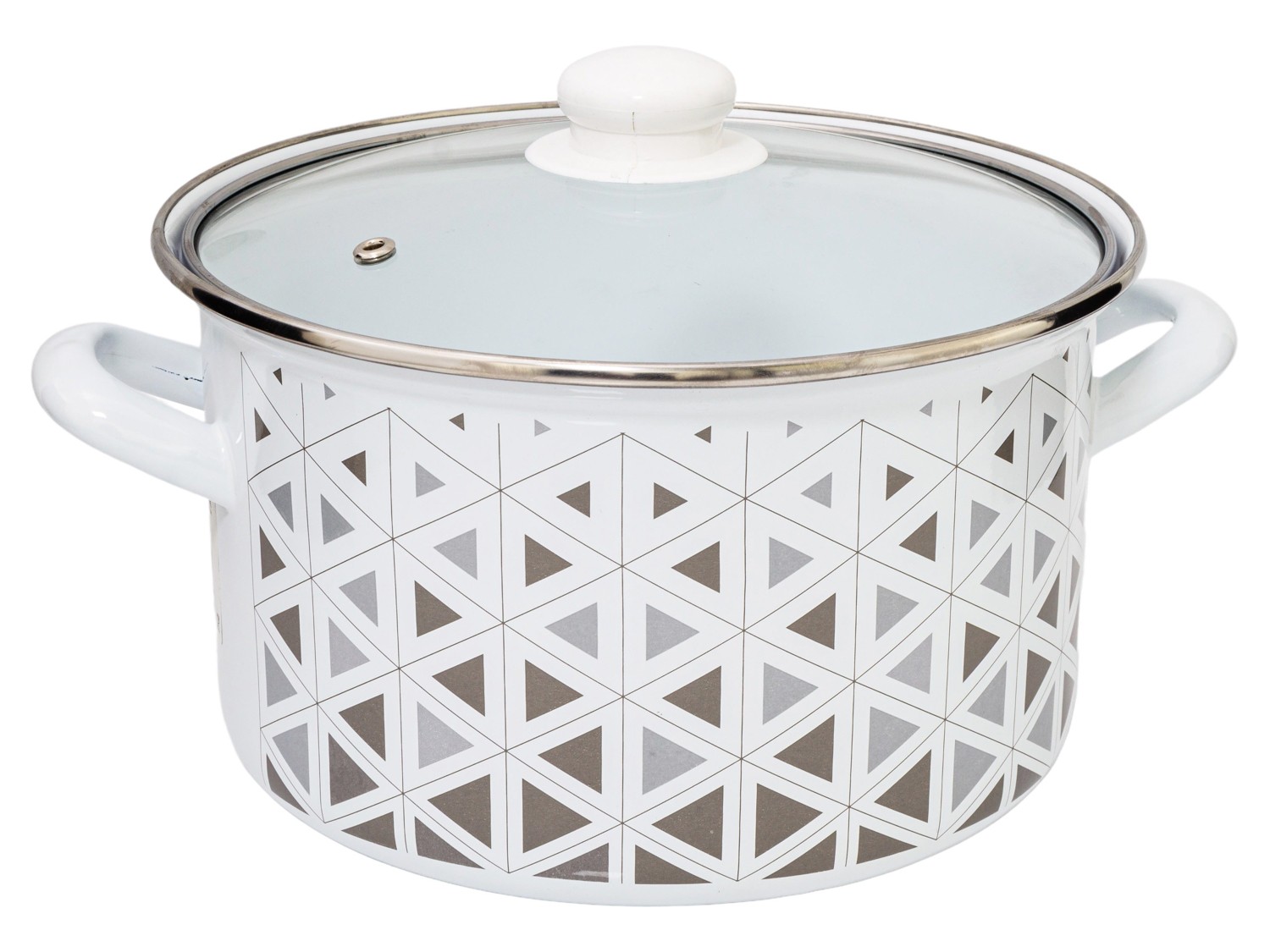 

Garnek Emaliowany Prosty 24CM TRÓJKĄT/3D Pokrywka