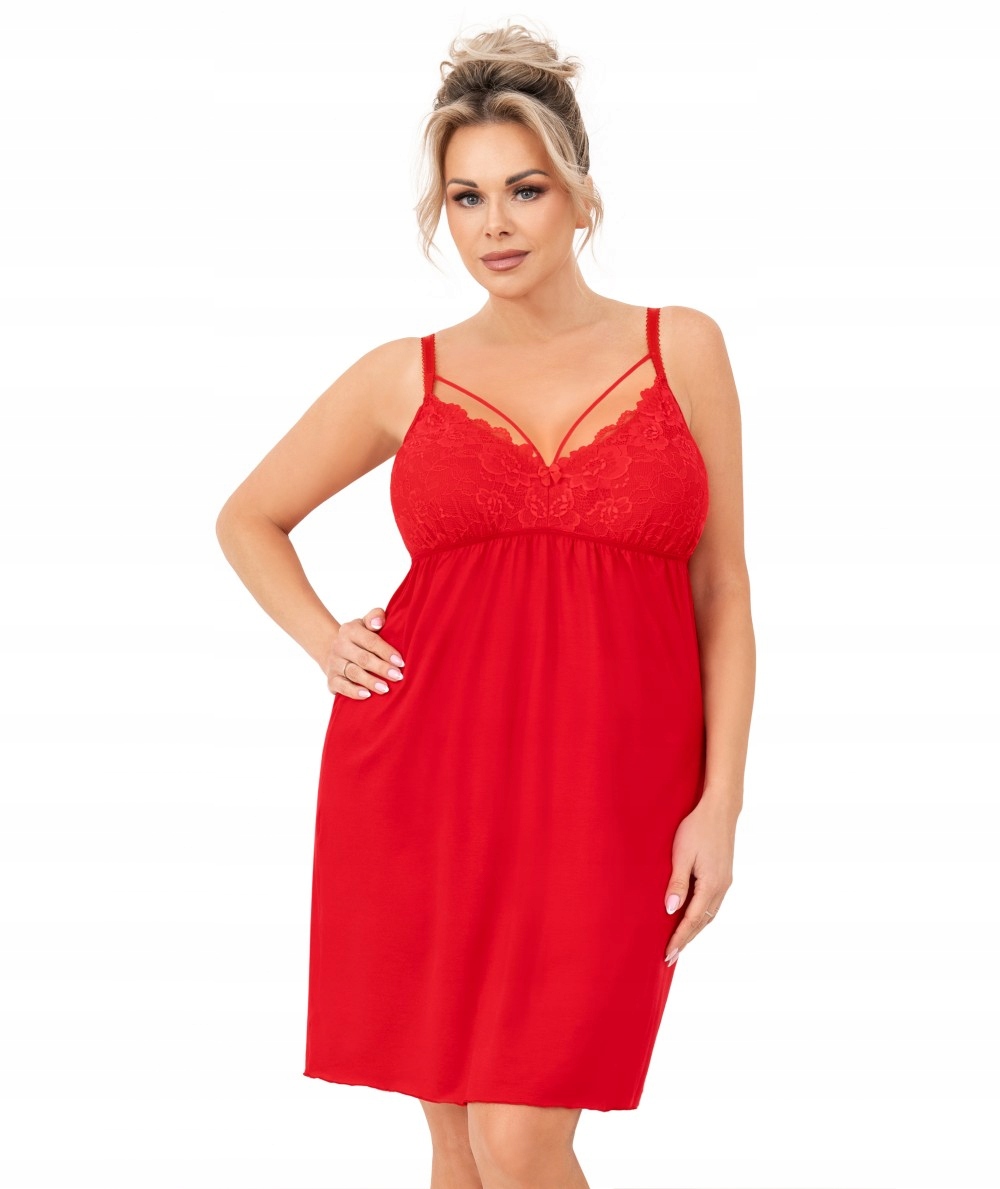 Donna Sylvia plus košile noční červená viskóza 4XL/48