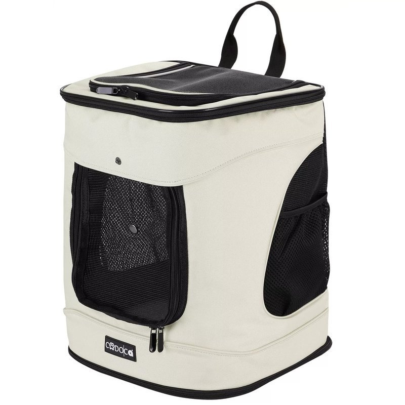 Levně Batoh Přepravní Taška Pro Psa Kočku Krémová