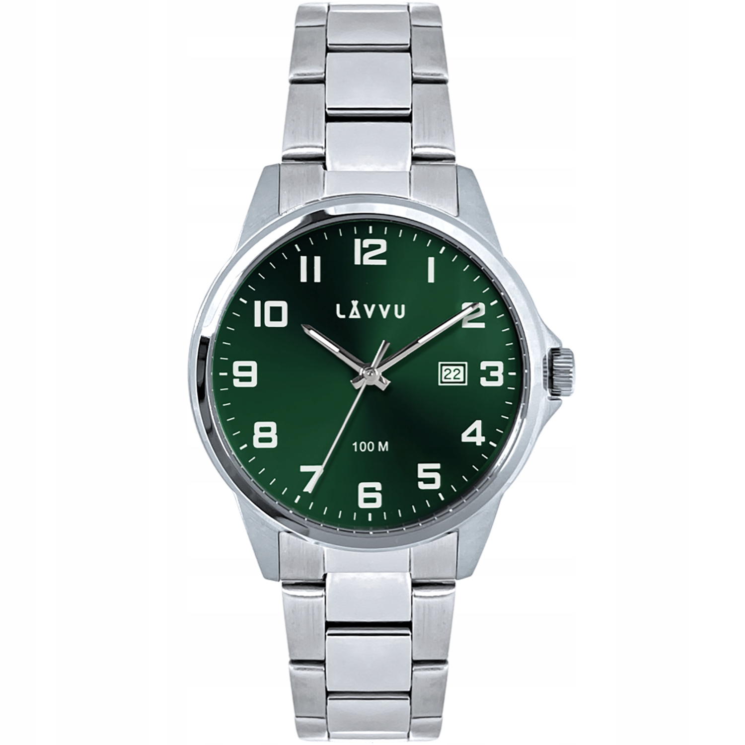 Lavvu LWM0282 Hamre Green Pánské Hodinky na ocelovém náramku