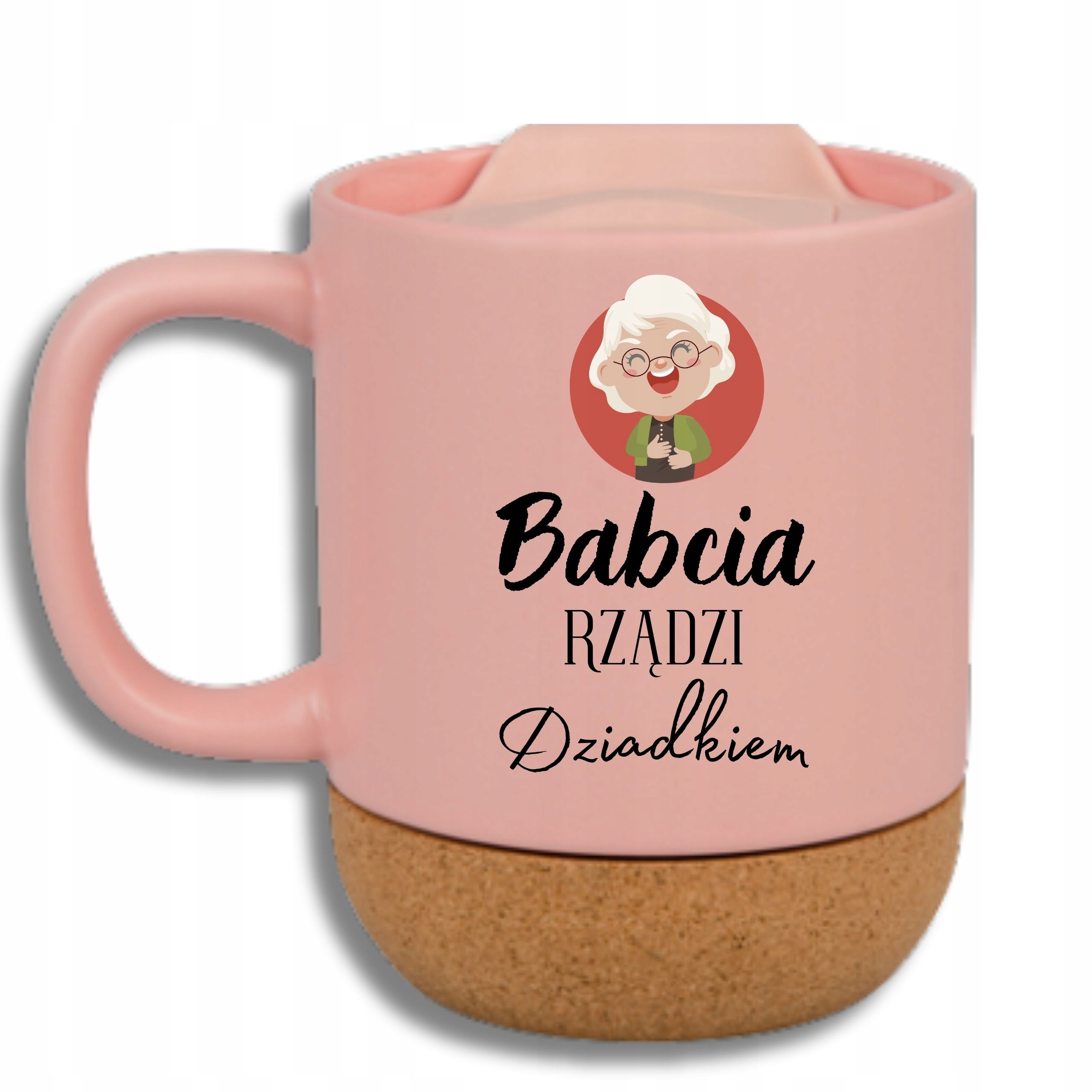 Ružový Hrnček S Vtipným Darčekom Deň Babičky, Babička Vládne Dedkovi